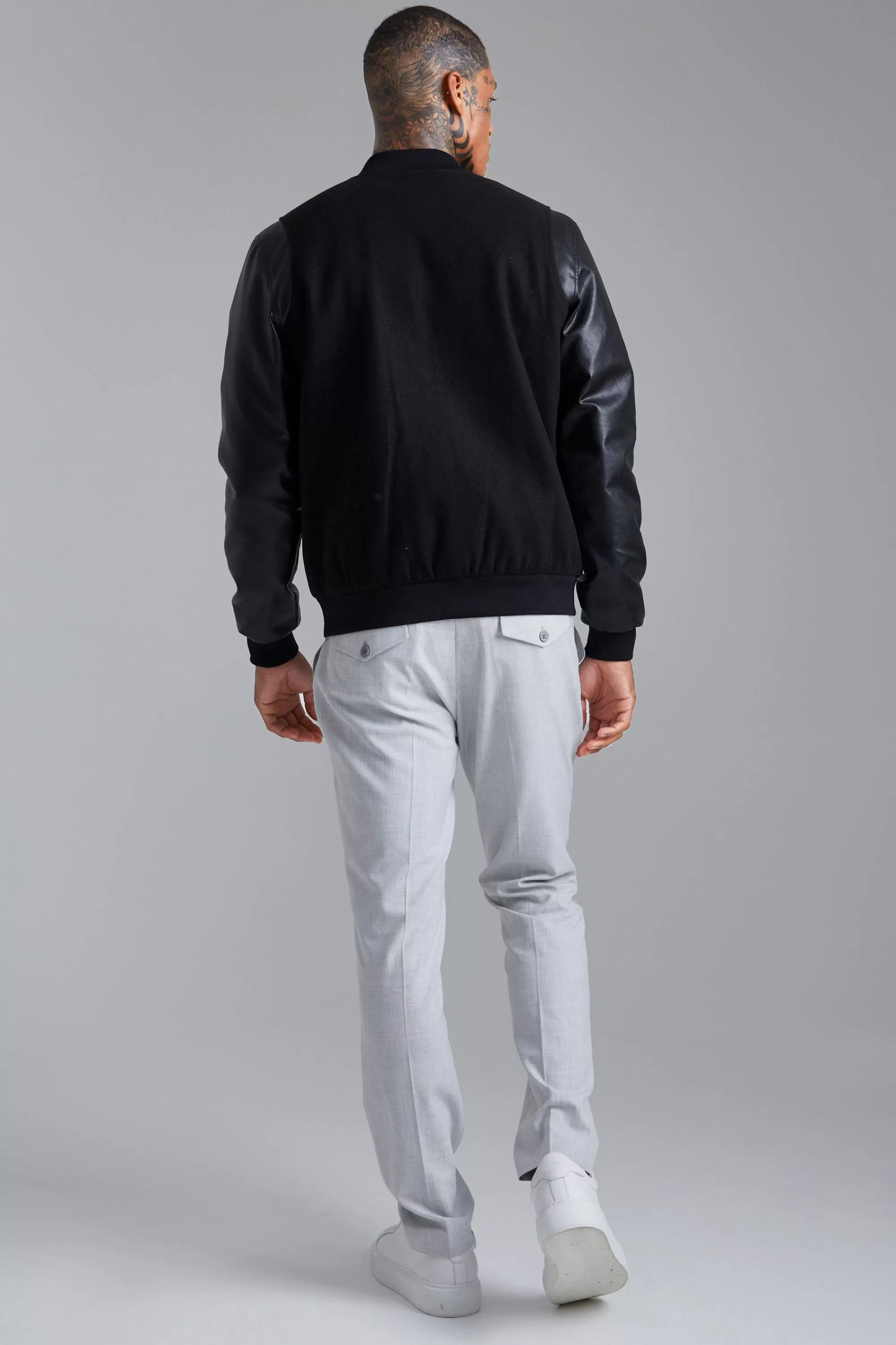 boohooMAN Tonal Limited Edition Melton Bomber | UK