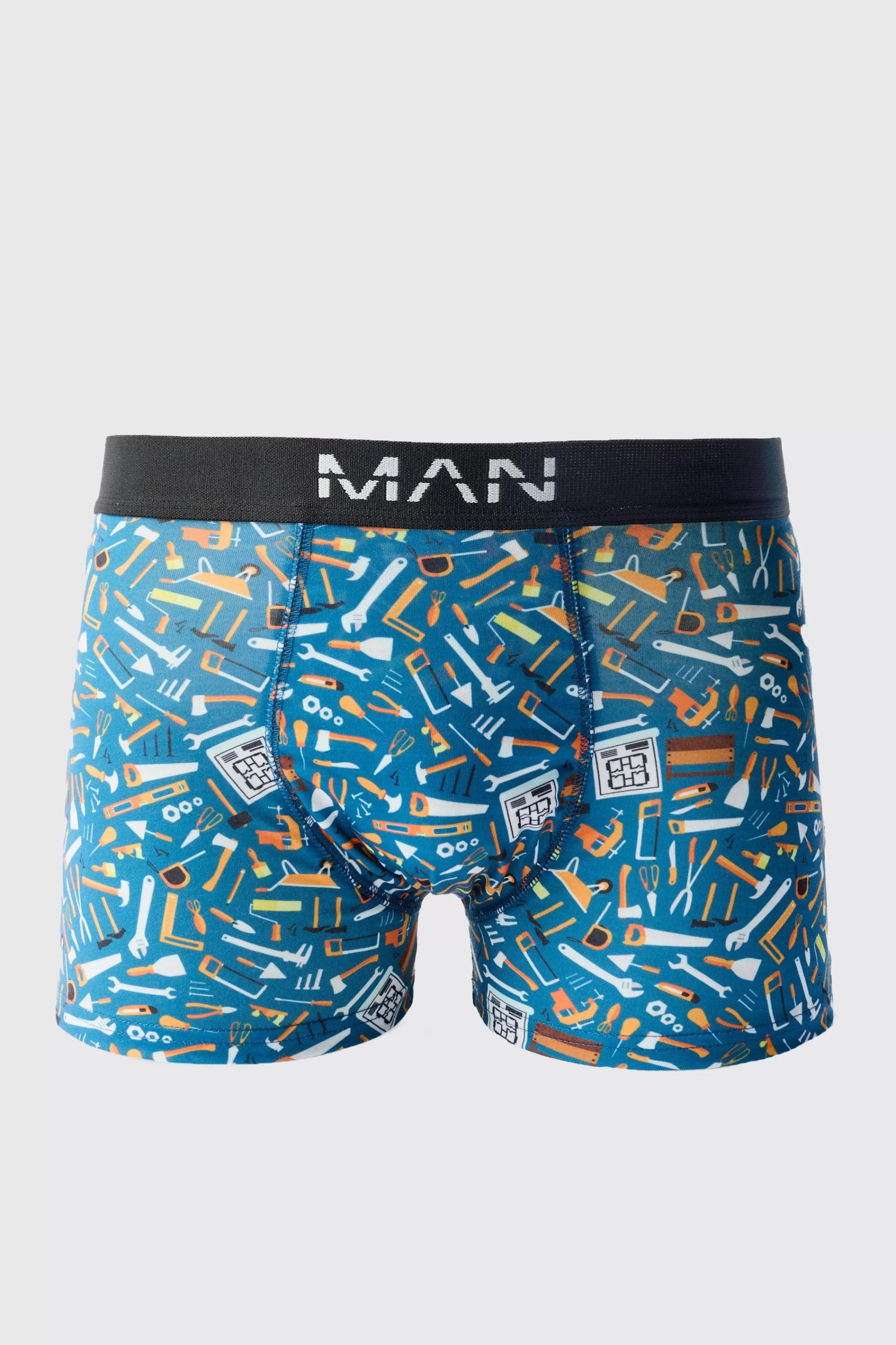 boohooMAN Tool Kit Print Boxers | UK