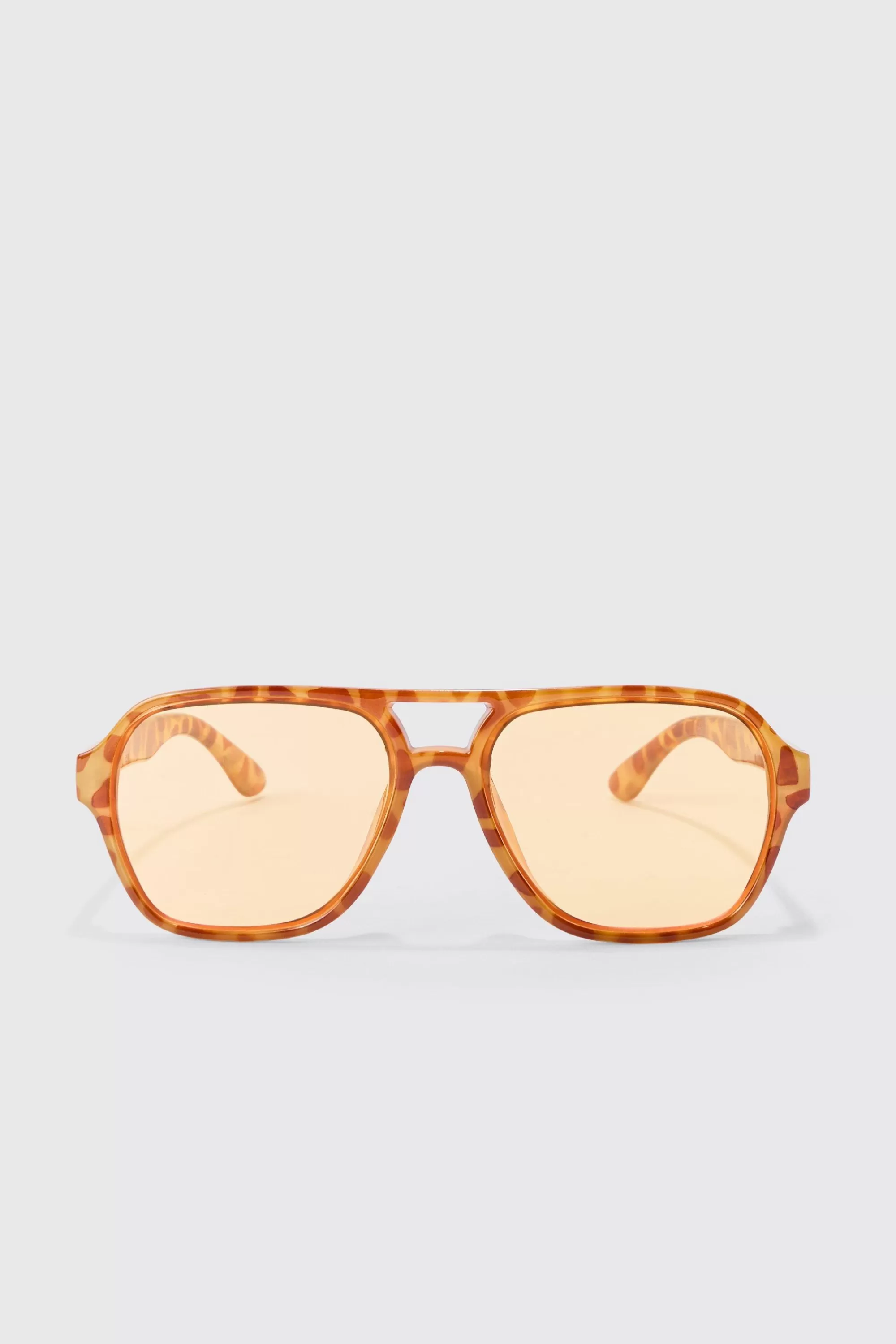 boohooMAN Tortoise Aviator Sunglasses In | UK