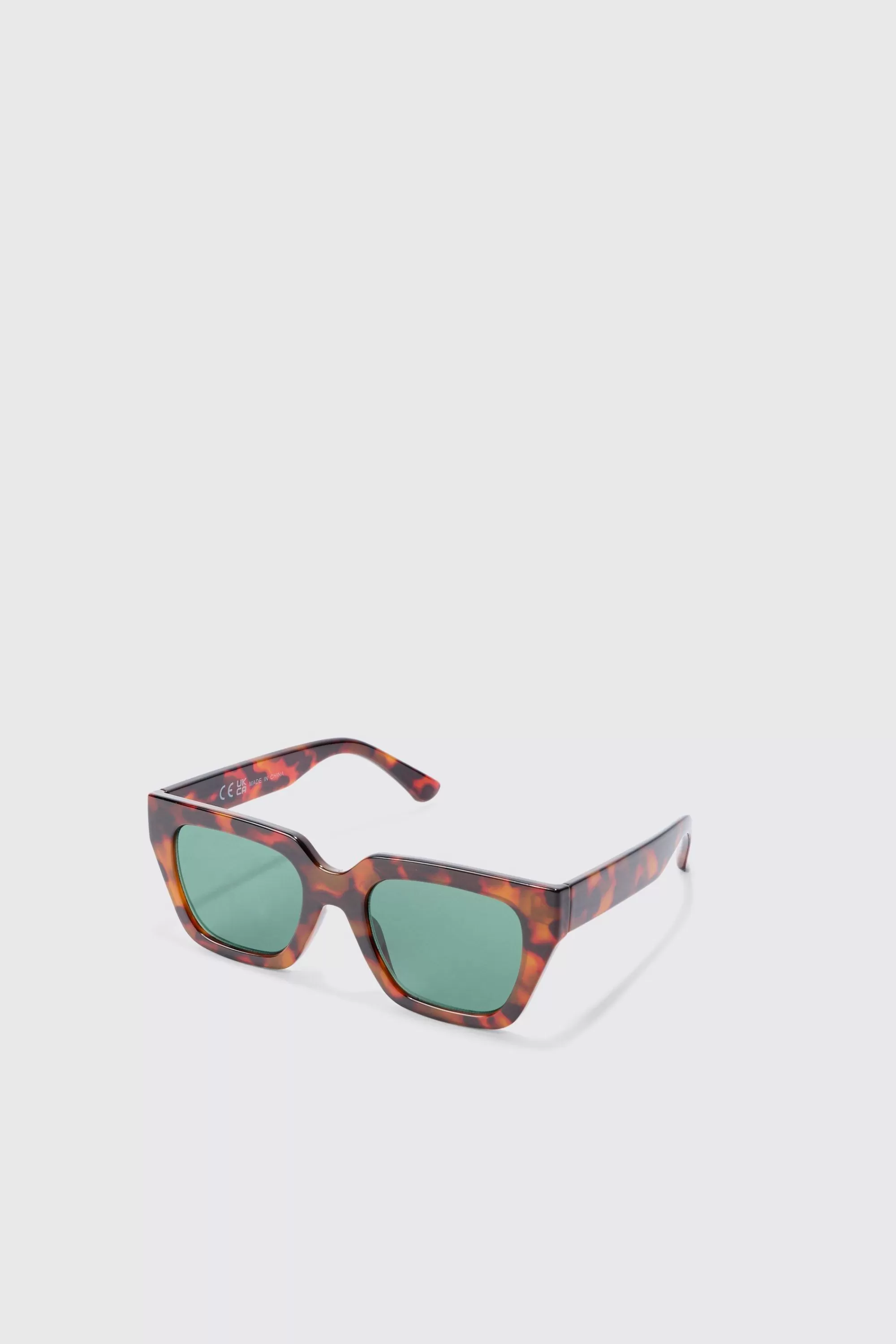 boohooMAN Tortoise Square Frame Sunglasses In | UK