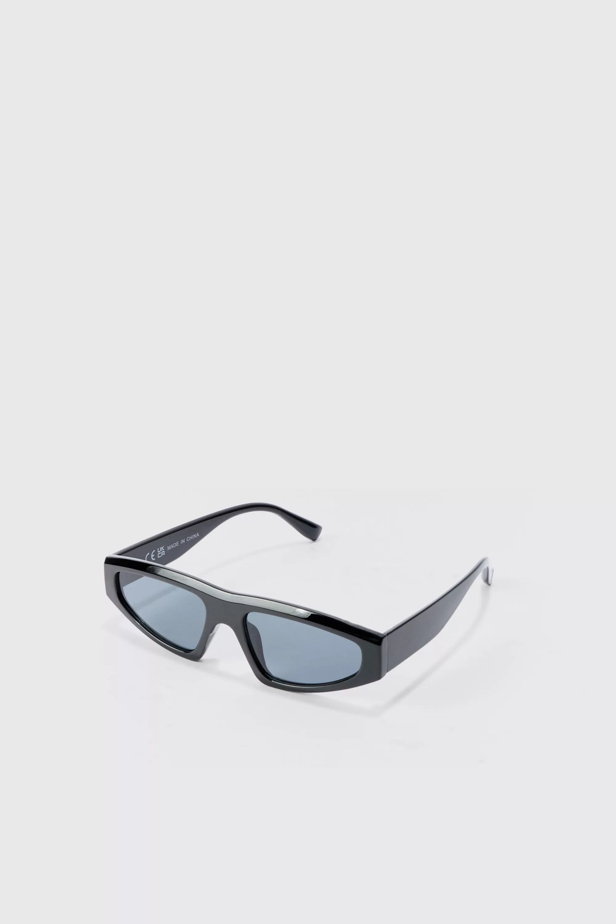 boohooMAN Triangle Plastic Sunglasses In | UK