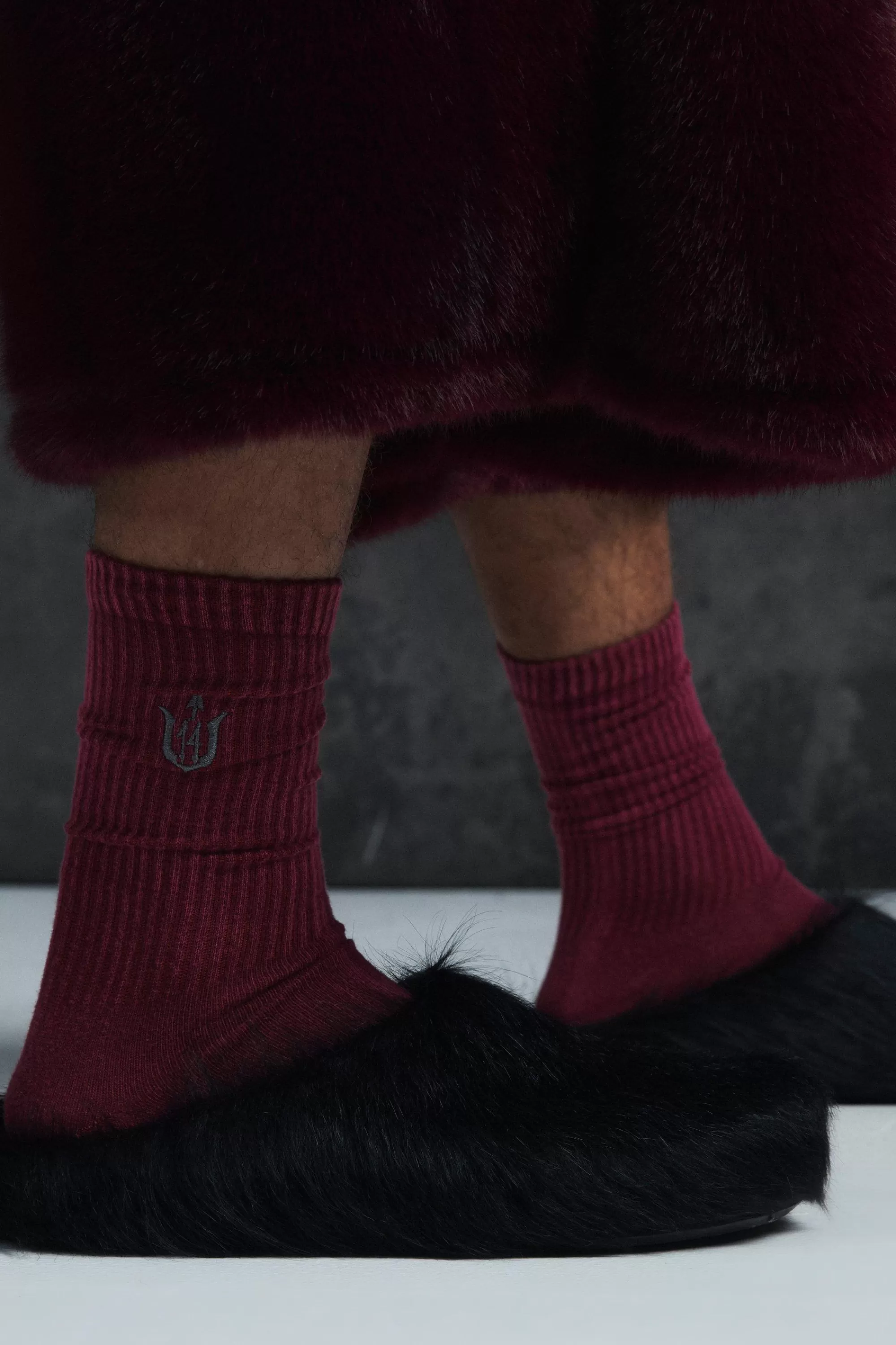 boohooMAN Trippie d Acid Wash Embroide Socks | UK