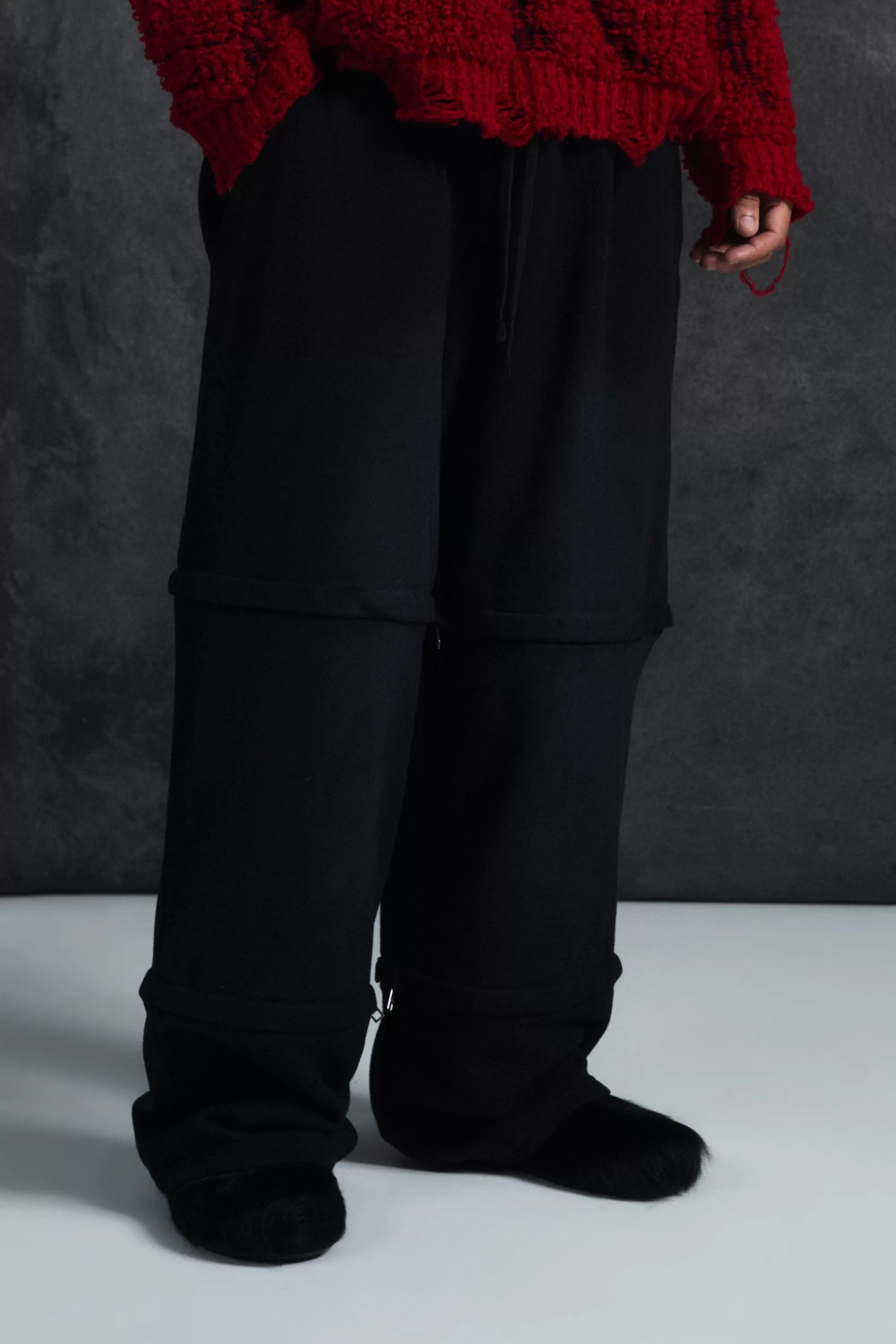 boohooMAN Trippie Redd Extreme Wide Leg Double Waistband Jogger | UK