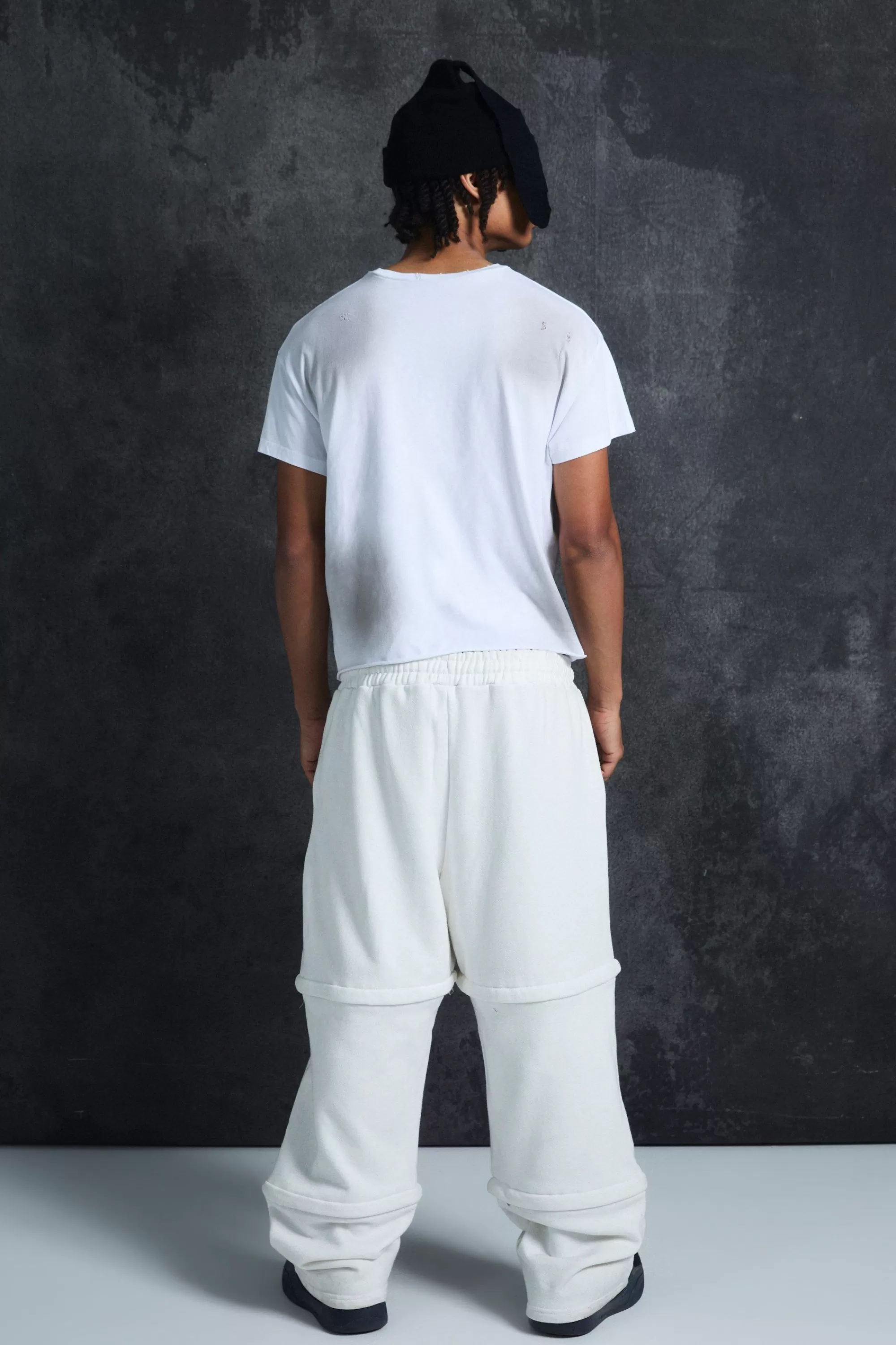 boohooMAN Trippie Redd Extreme Wide Leg Double Waistband Jogger | UK