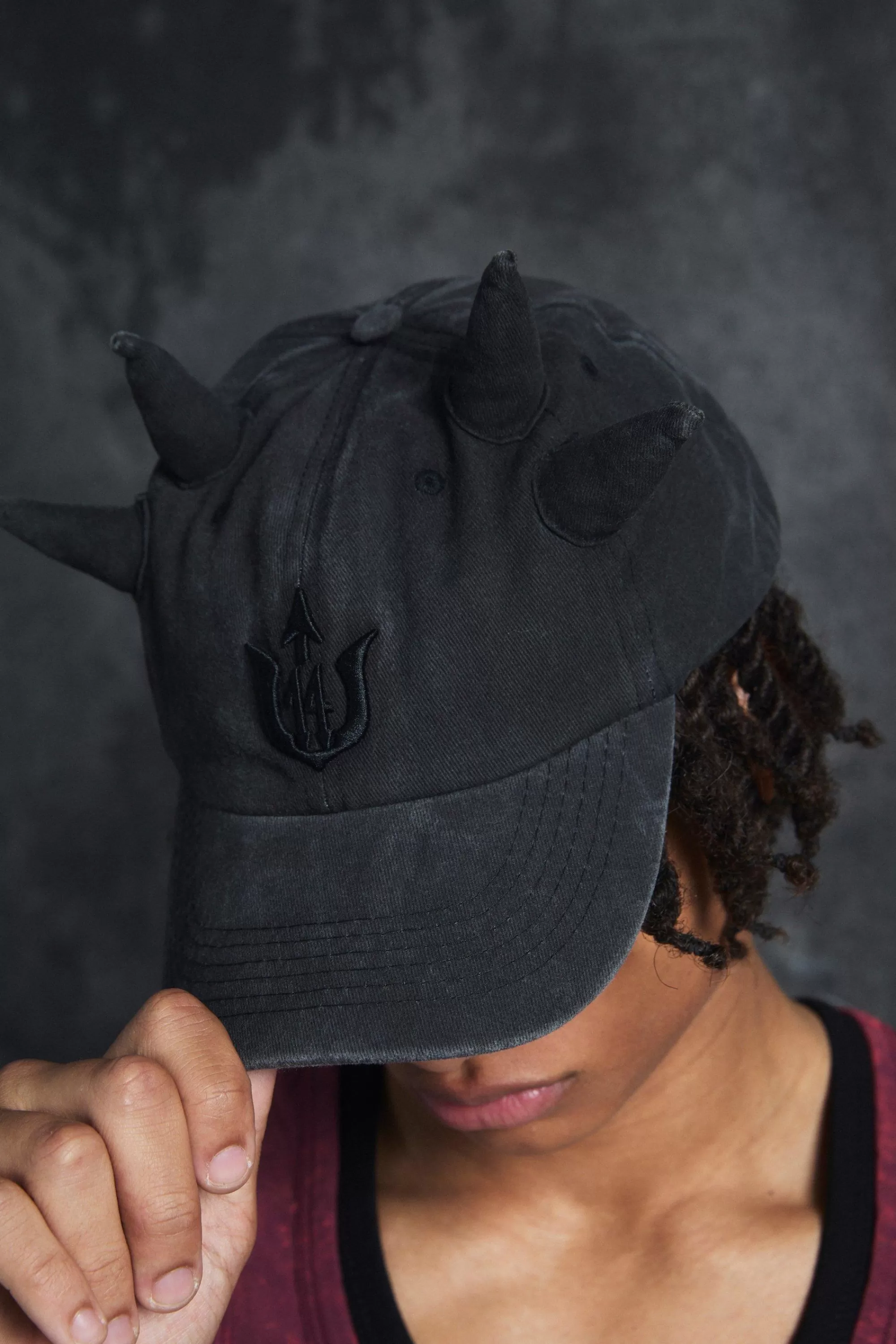 boohooMAN Trippie Redd Graphic Double Horn Cap In | UK