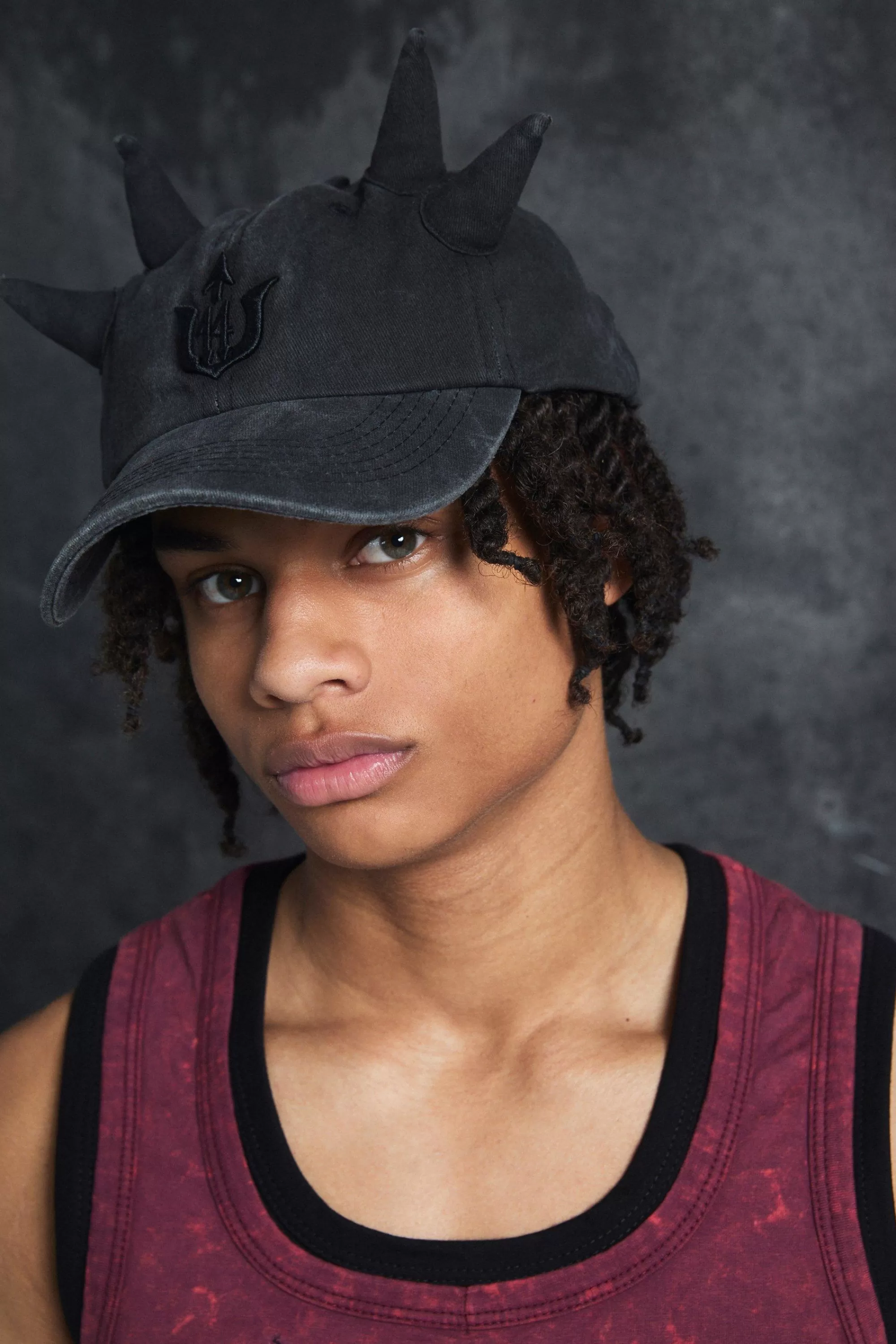 boohooMAN Trippie Redd Graphic Double Horn Cap In | UK