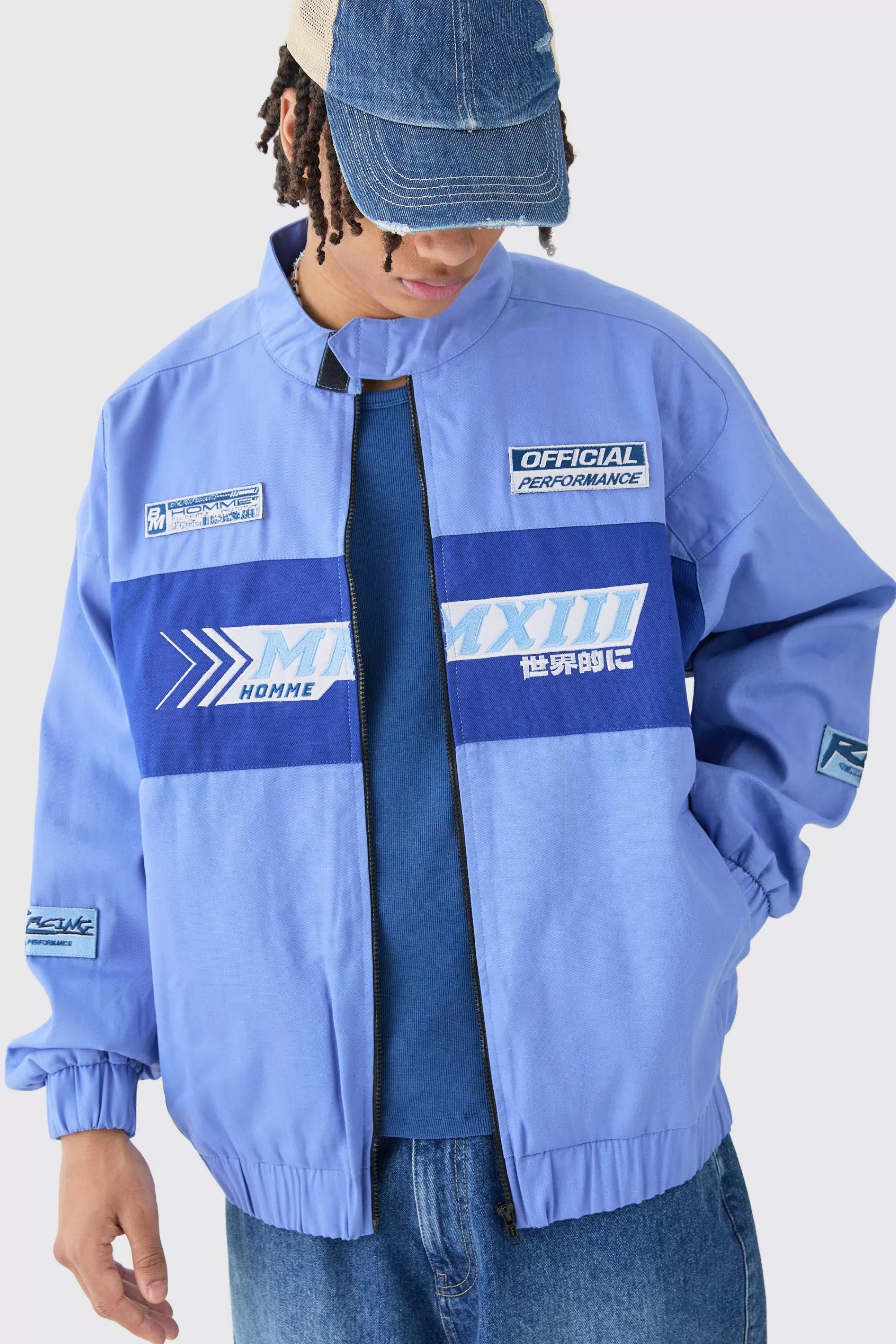 boohooMAN Twill Moto Jacket In | UK