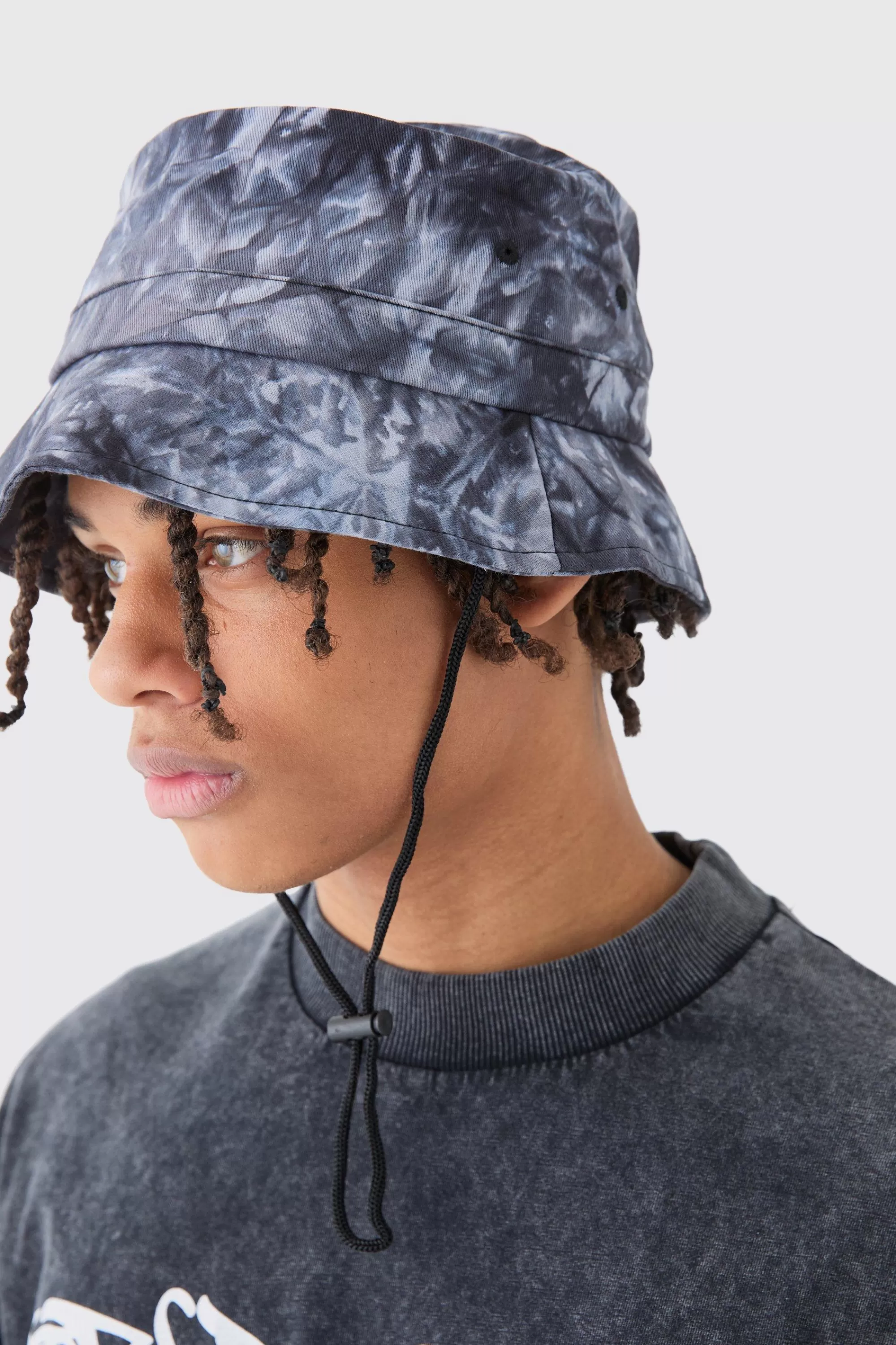 boohooMAN Twill Printed Boonie Hat In | UK