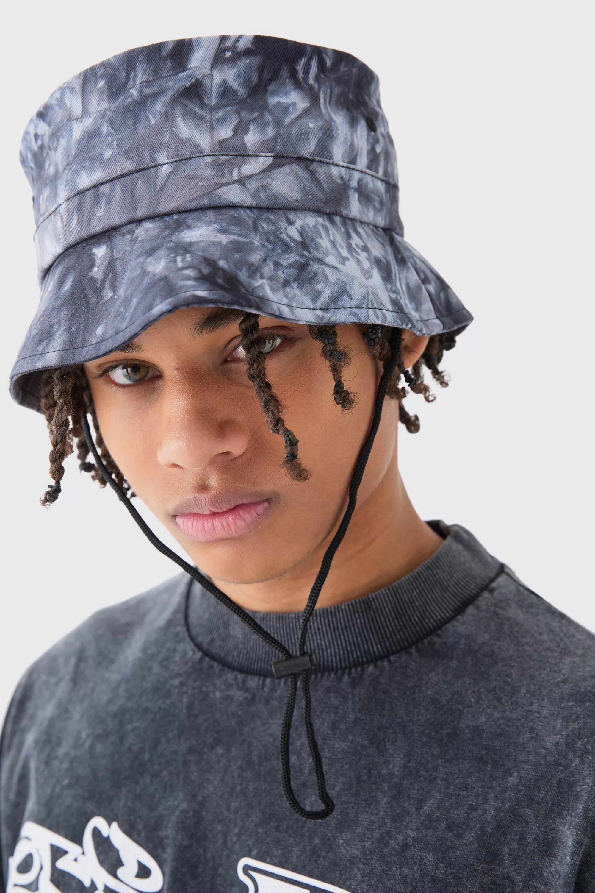 boohooMAN Twill Printed Boonie Hat In | UK