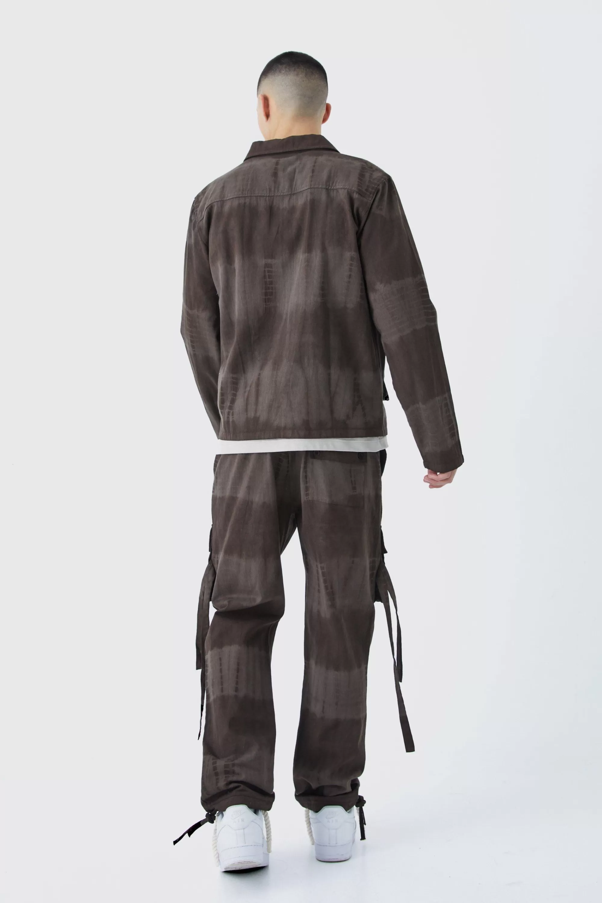 boohooMAN Twill Tie Dye Harrington Jacket | UK