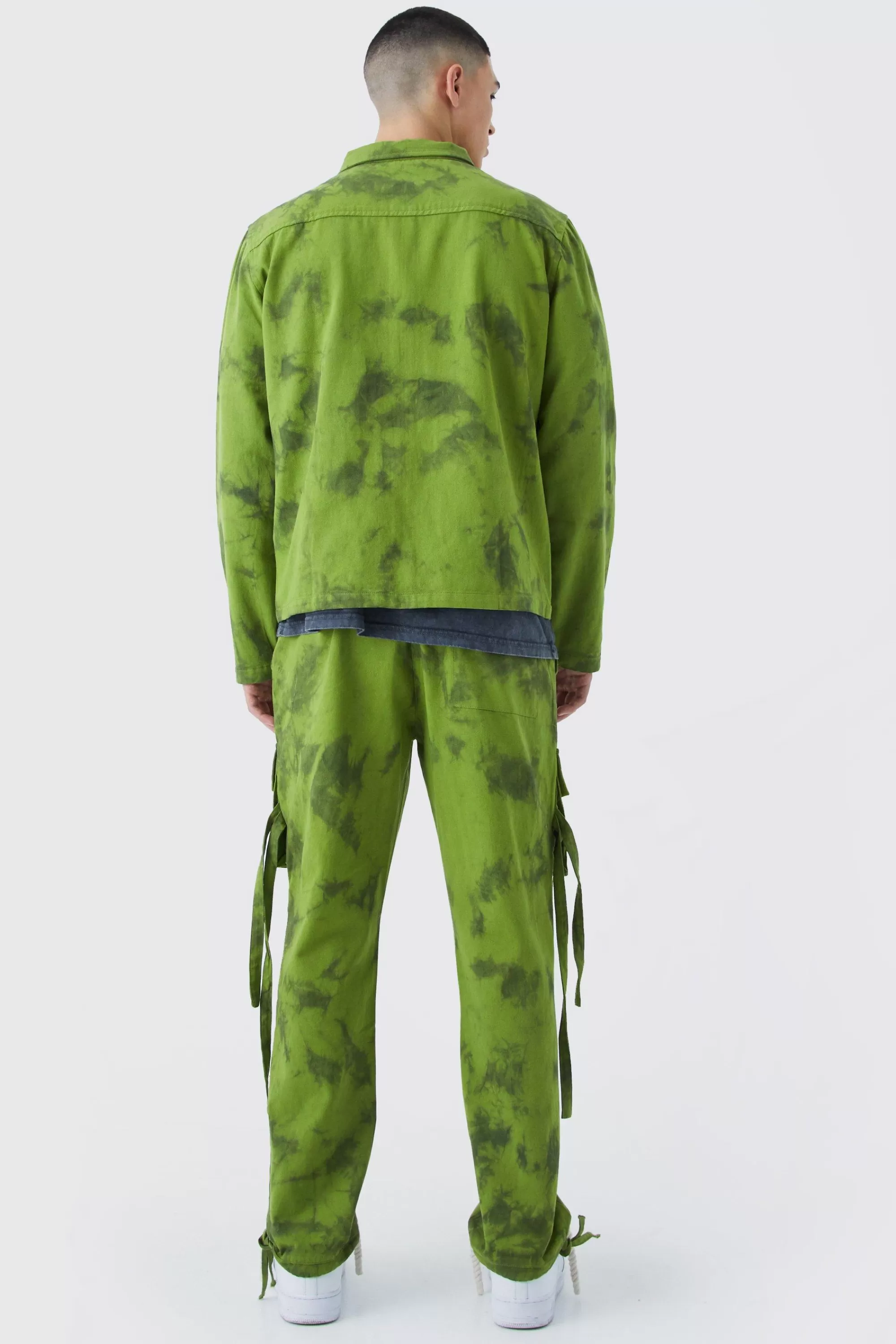 boohooMAN Twill Tie Dye Harrington Set | UK