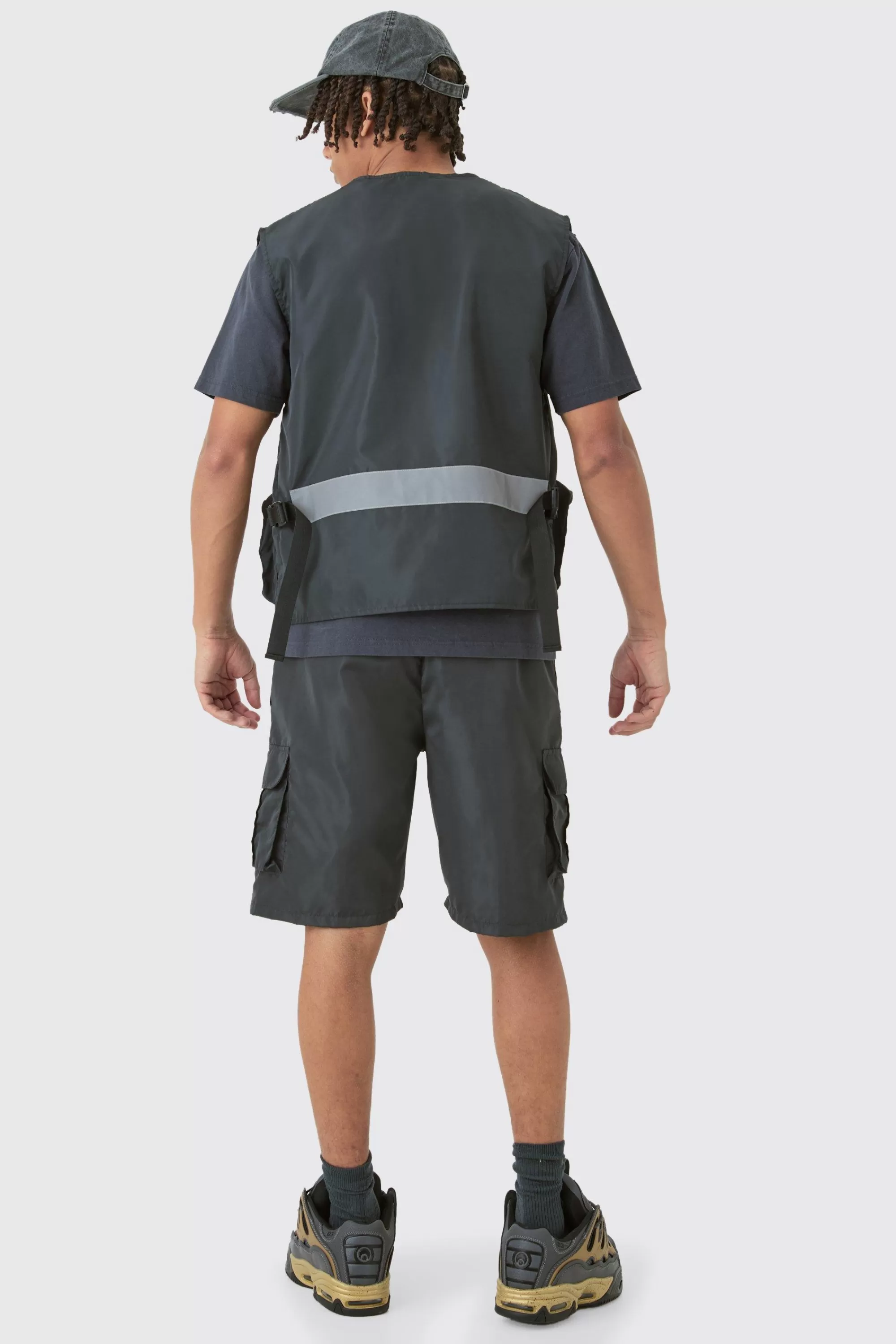 boohooMAN Utility Vest & Short Set | UK