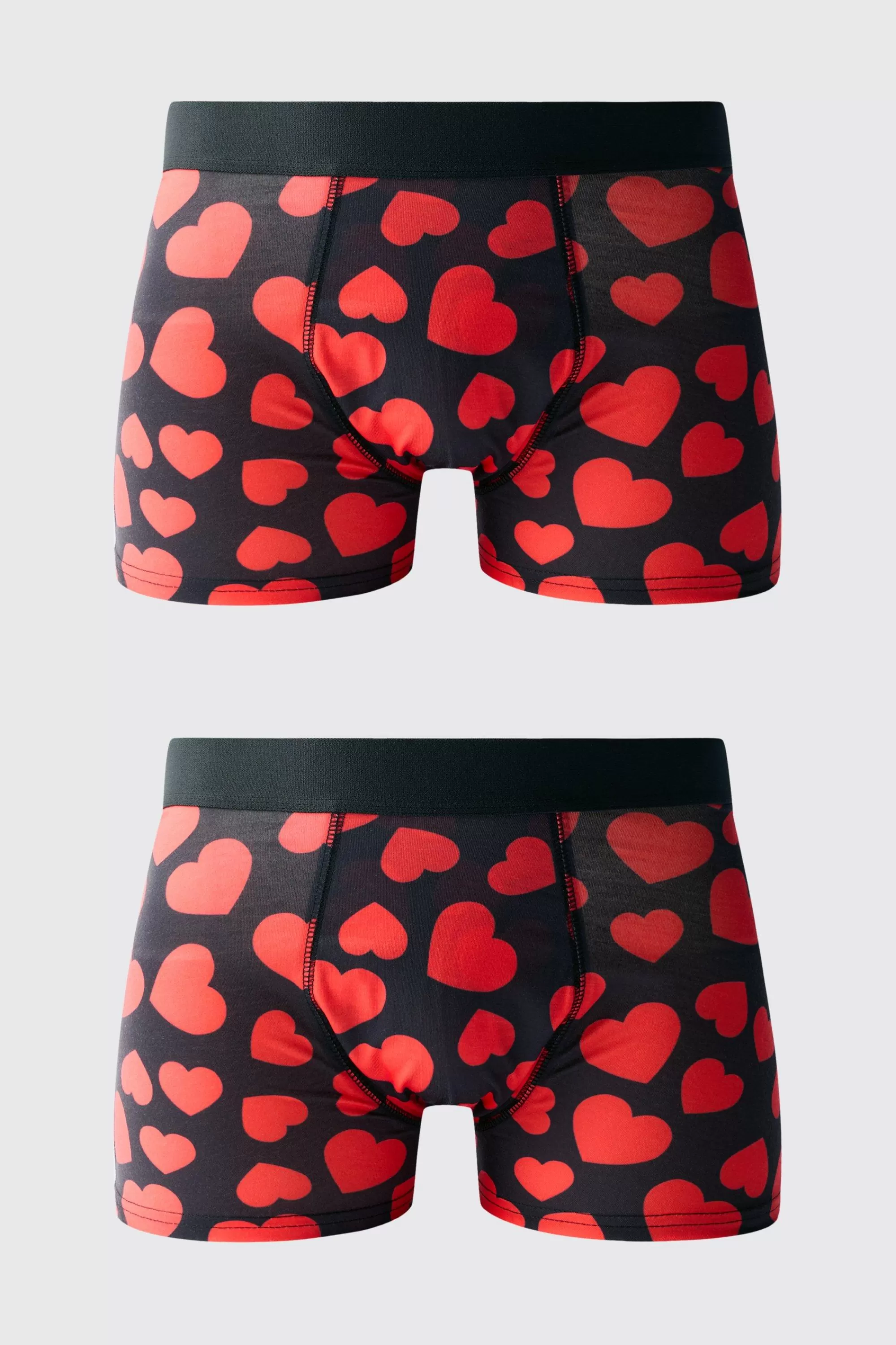 boohooMAN Valentines All Over Heart Boxer Gift Set | UK