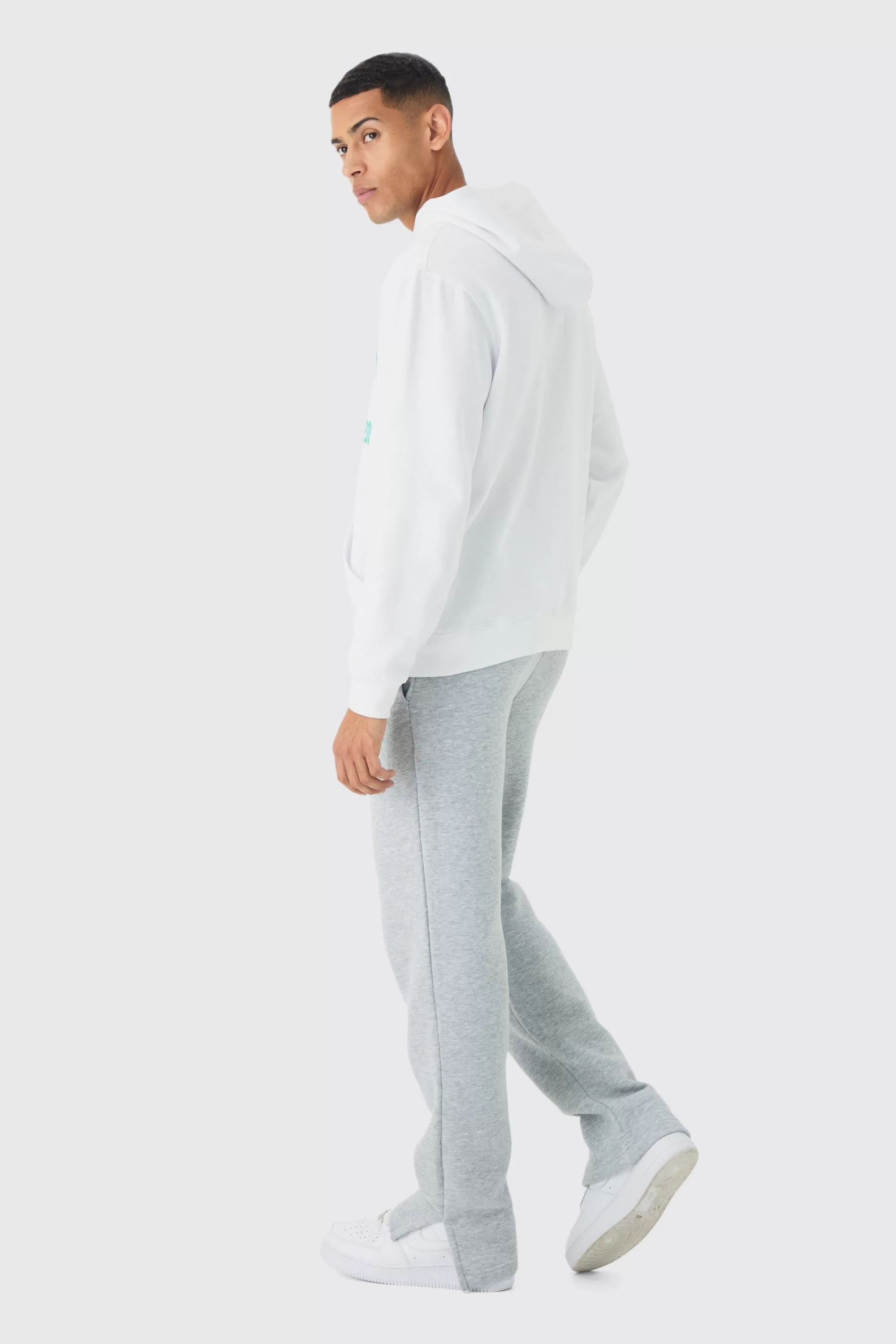 boohooMAN Varsity Print Hoodie | UK