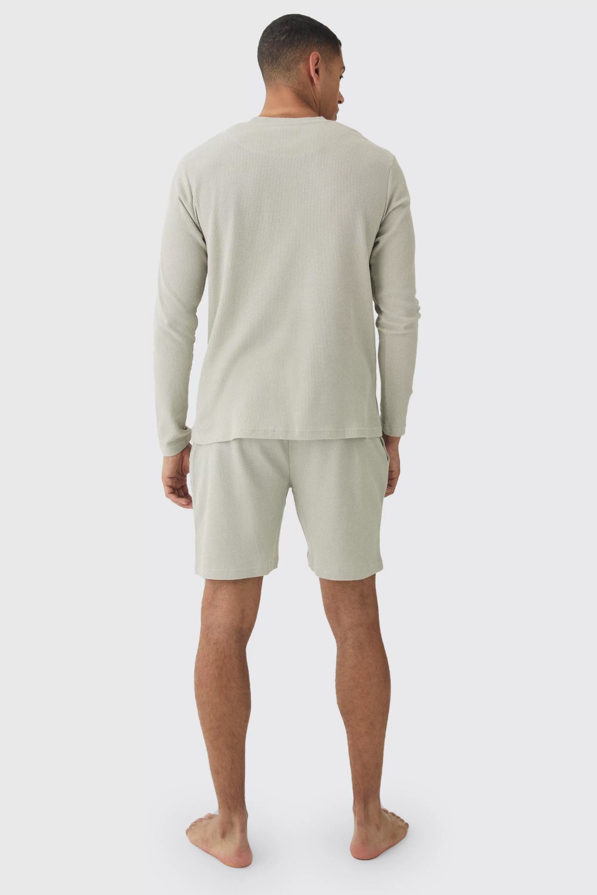 boohooMAN Waffle Lounge Shorts | UK
