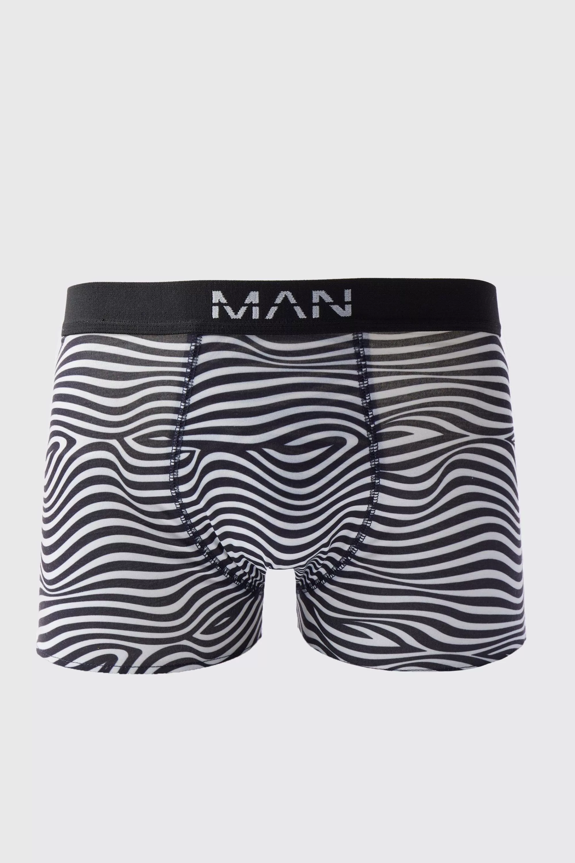 boohooMAN Wavy Stripe Print Boxers | UK