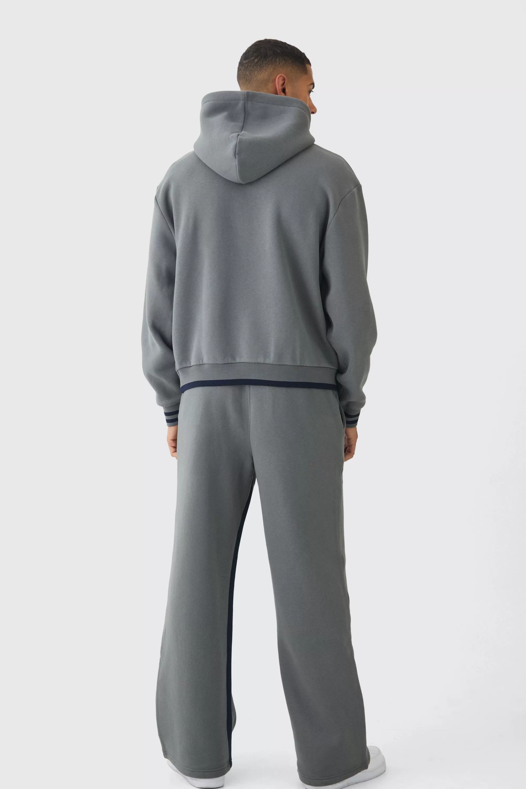 boohooMAN Wide Leg Homme Graphic Stripe Gusset Joggers | UK