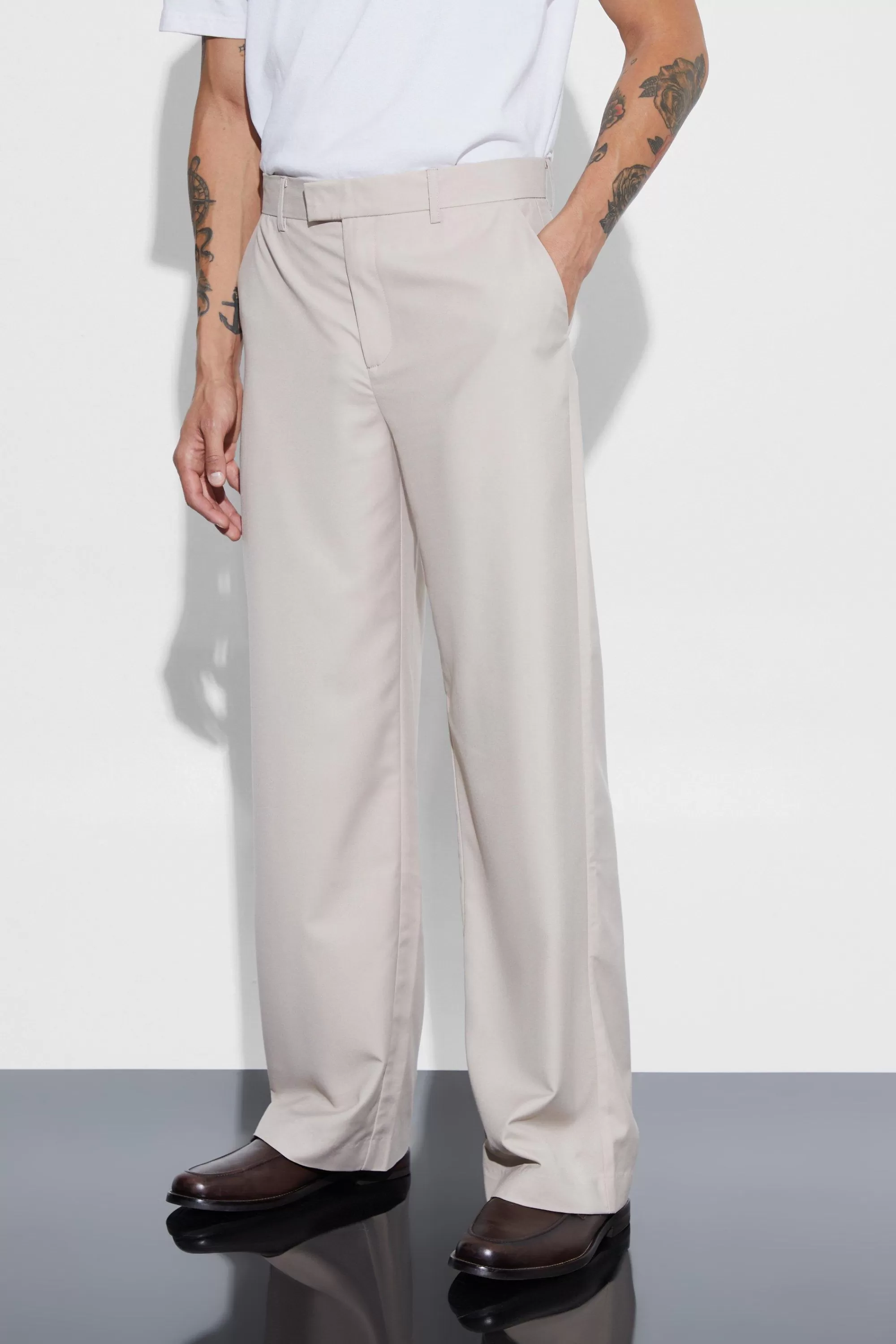 boohooMAN Wide Leg Tailored Trouser | UK
