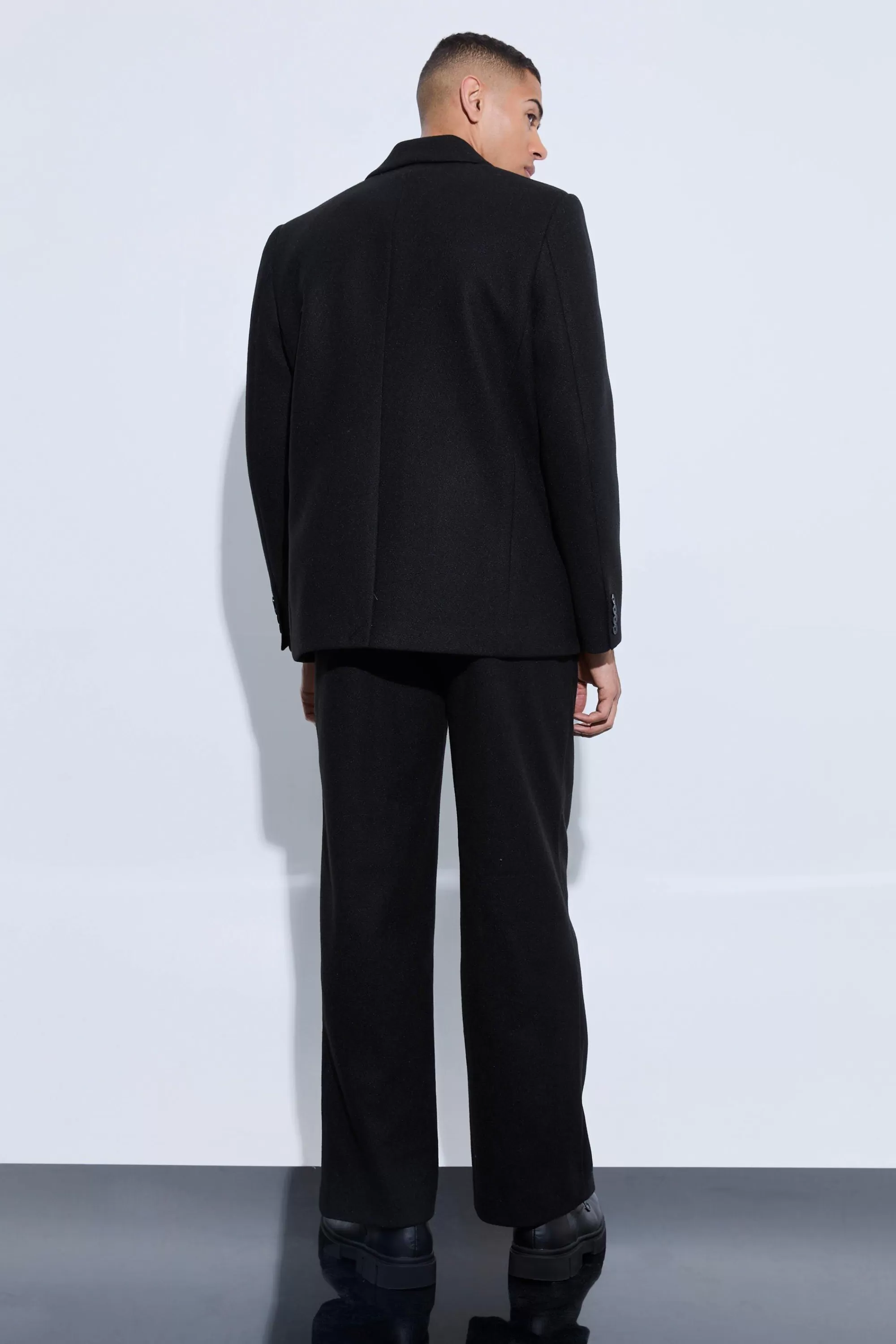 boohooMAN Wool Look Oversized Strap Detail Blazer | UK