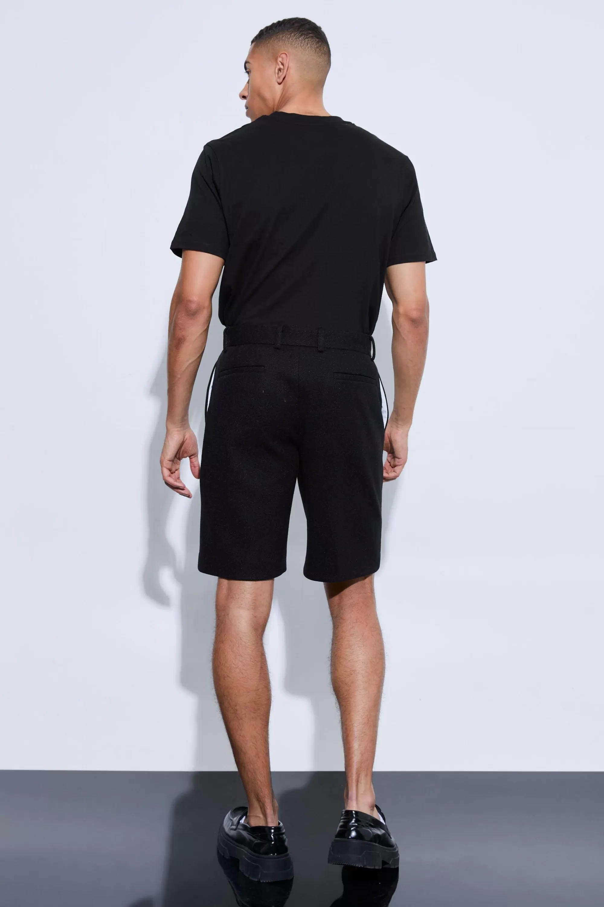 boohooMAN Wool Look Tailored Shorts | UK