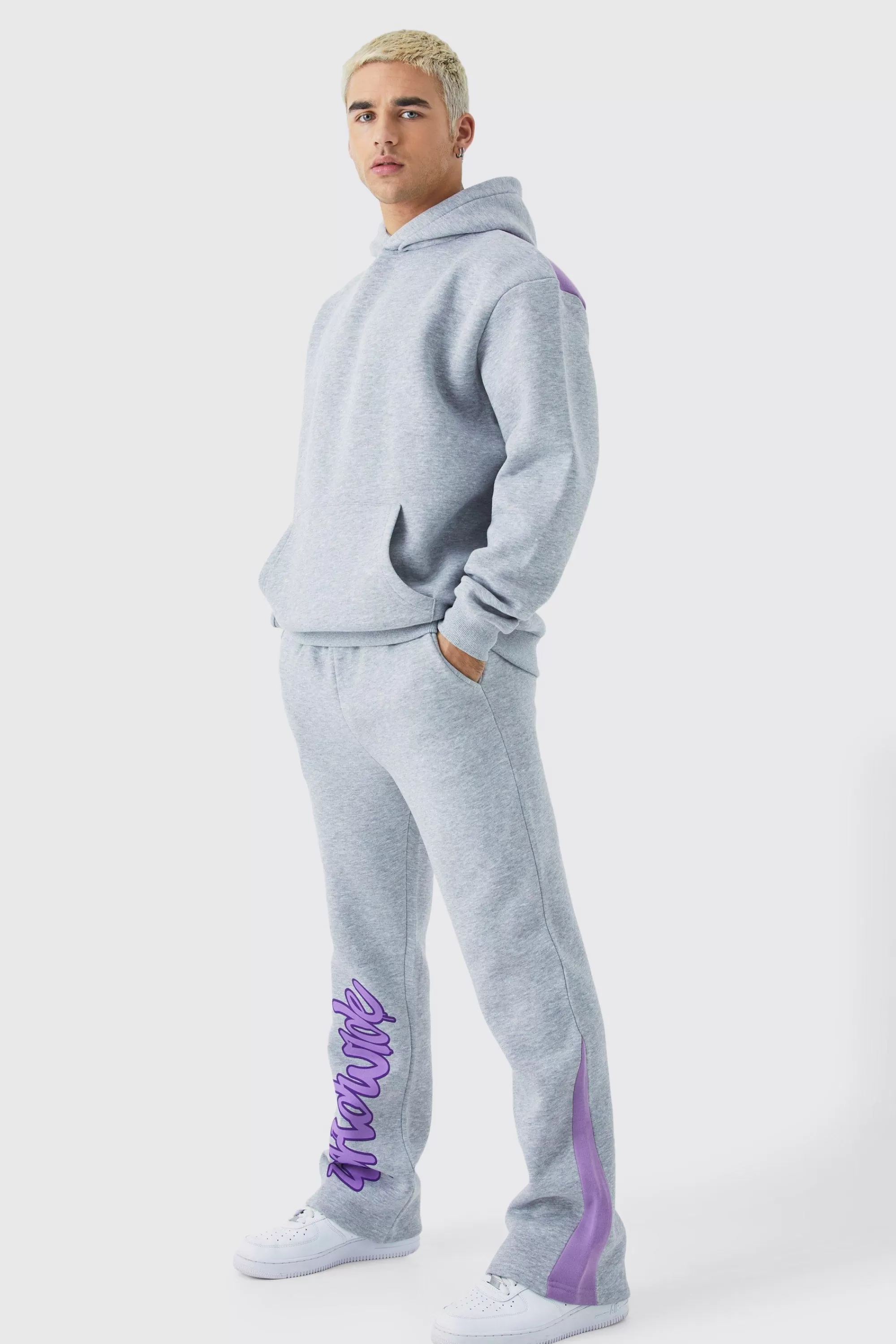 boohooMAN Worldwide Oversized Gusset Tracksuit | UK
