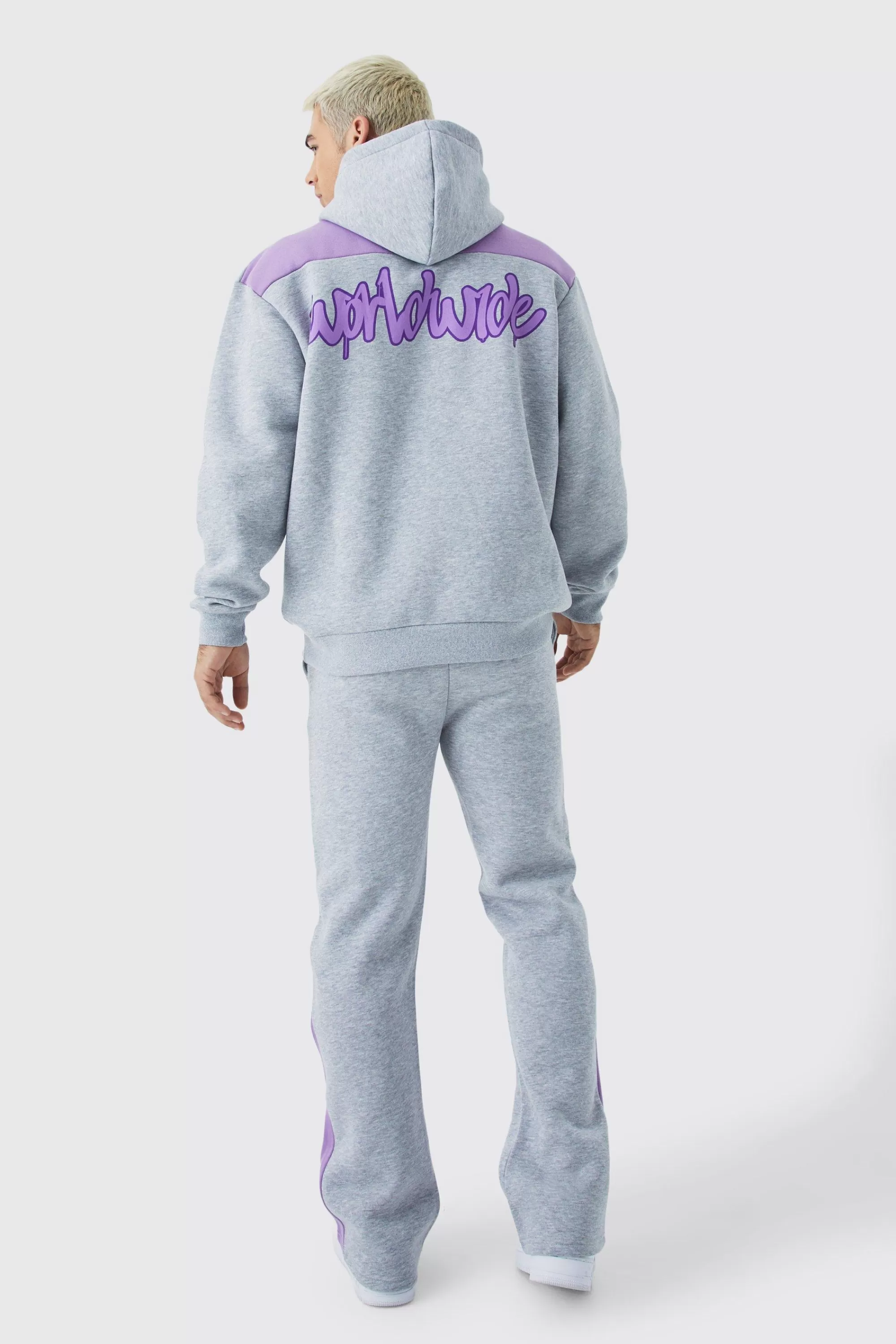 boohooMAN Worldwide Oversized Gusset Tracksuit | UK