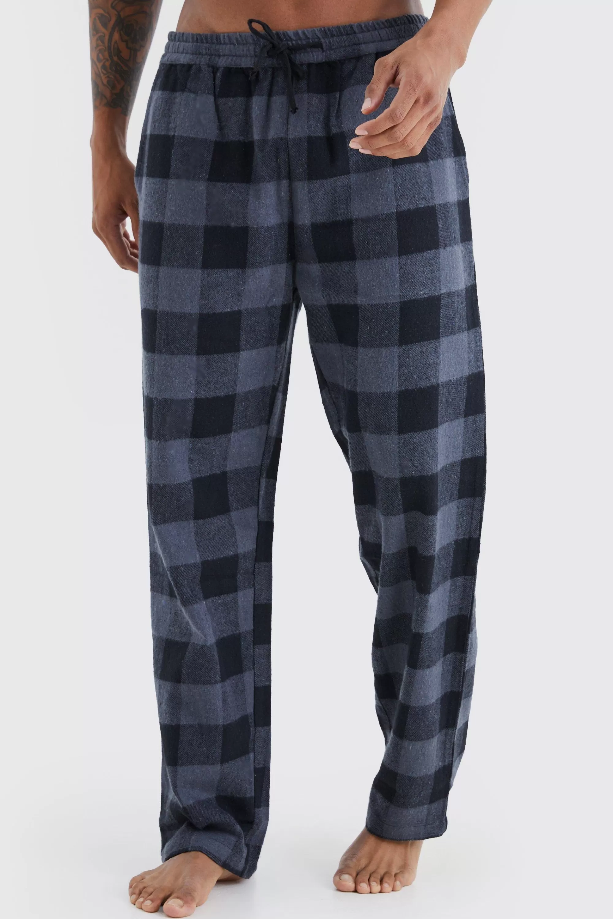 boohooMAN Woven Check Loungewear Pants | UK