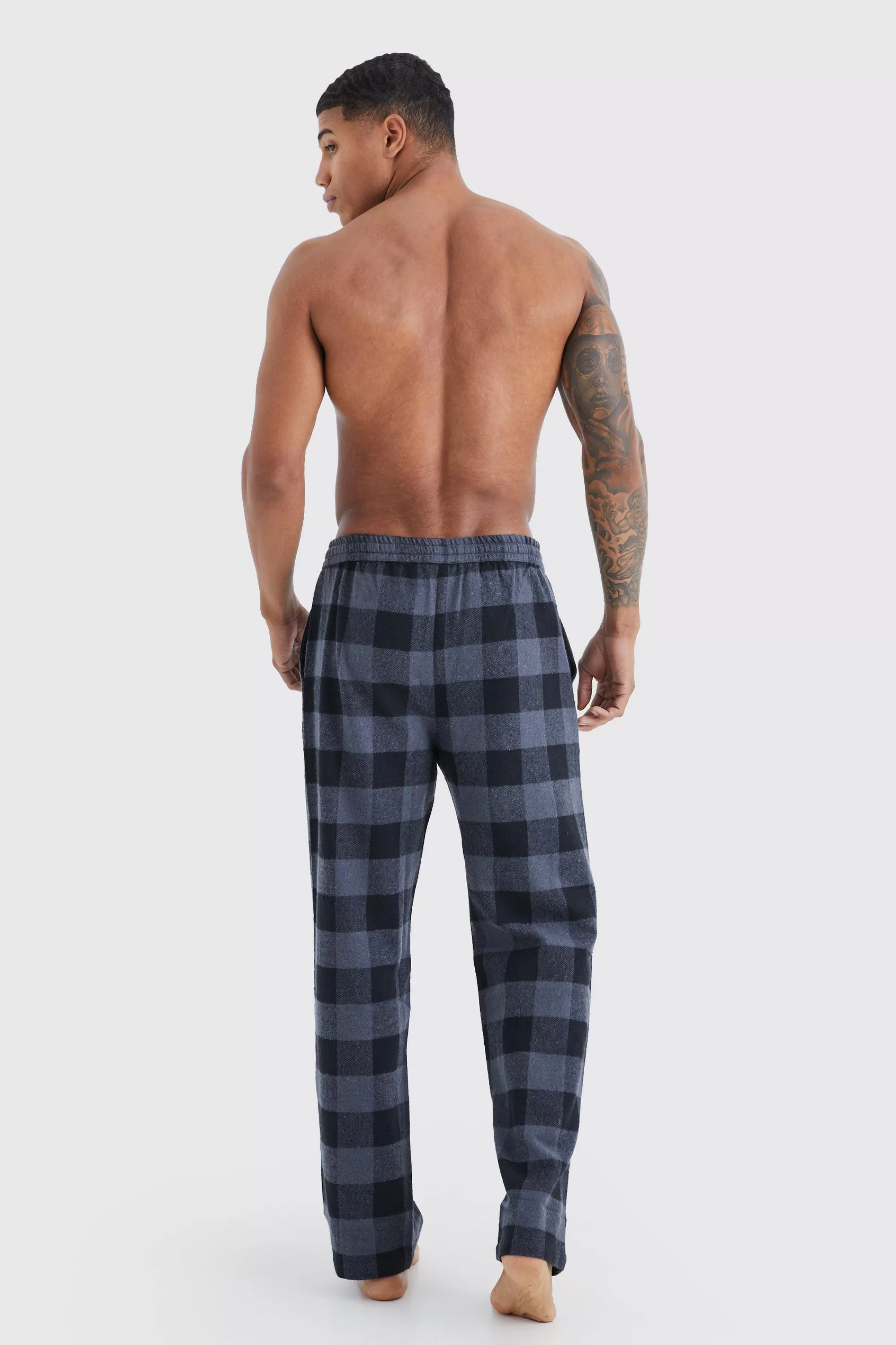 boohooMAN Woven Check Loungewear Pants | UK