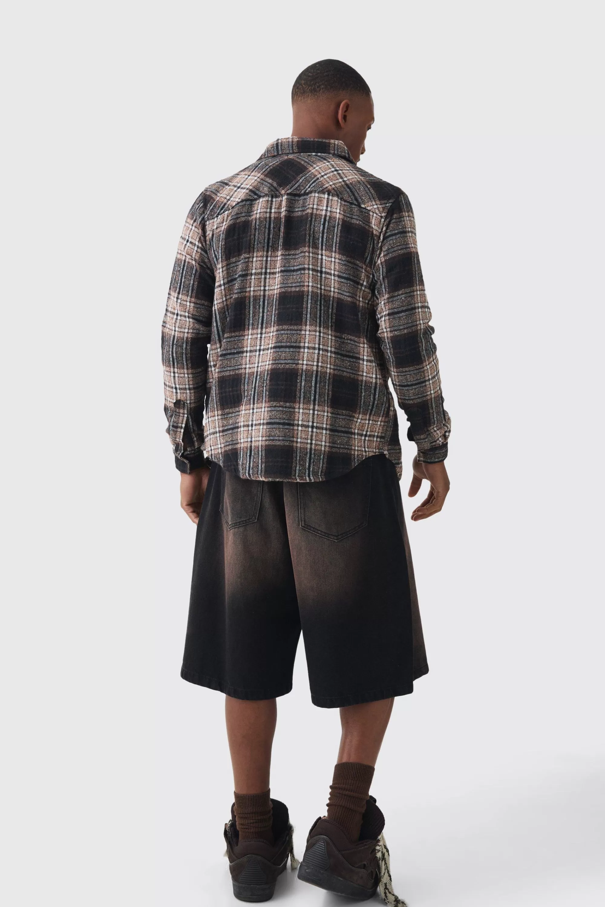 boohooMAN Woven MAN Tab Pocket Checked Shirt | UK