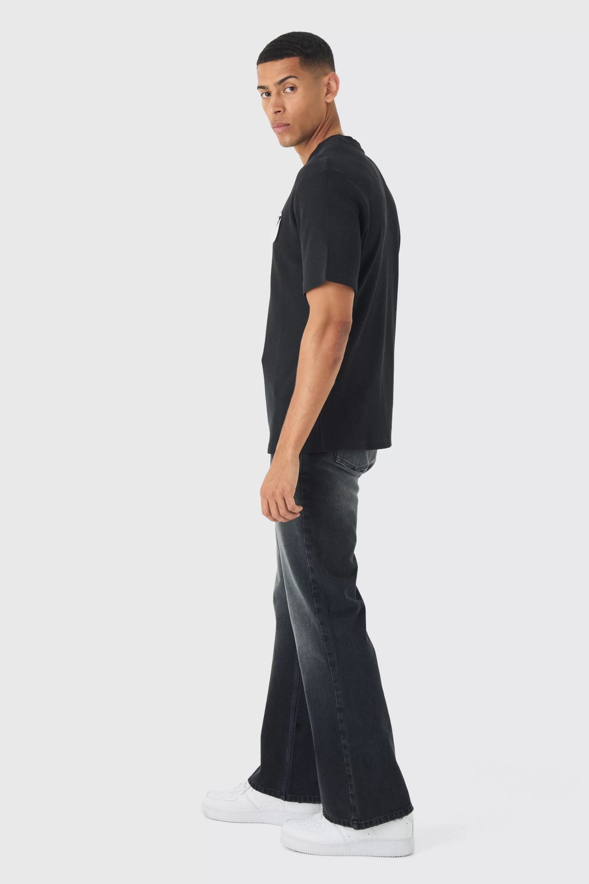 boohooMAN Woven Tab Lounge Top | UK