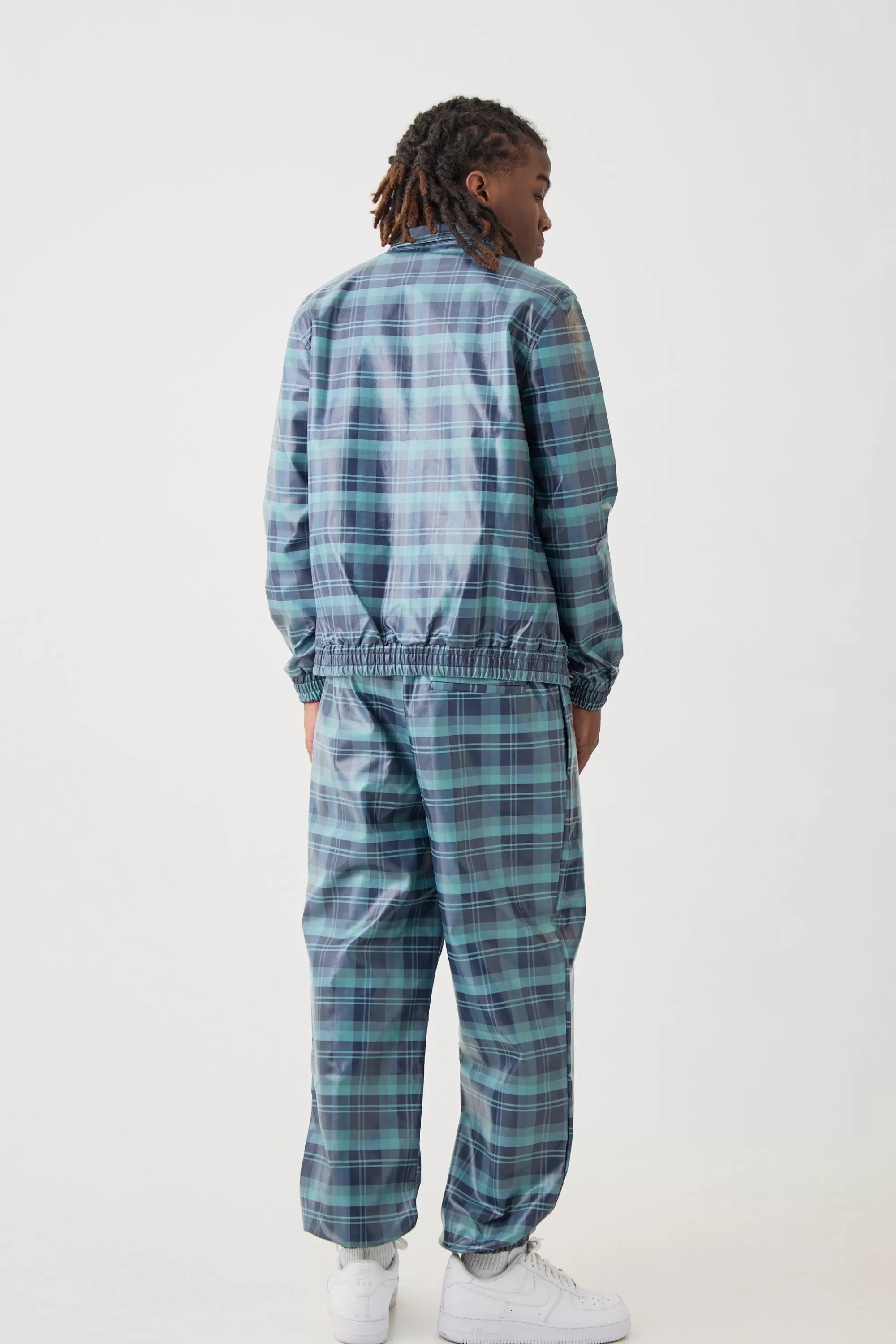 boohooMAN Zip Through Check Pu Harrington | UK