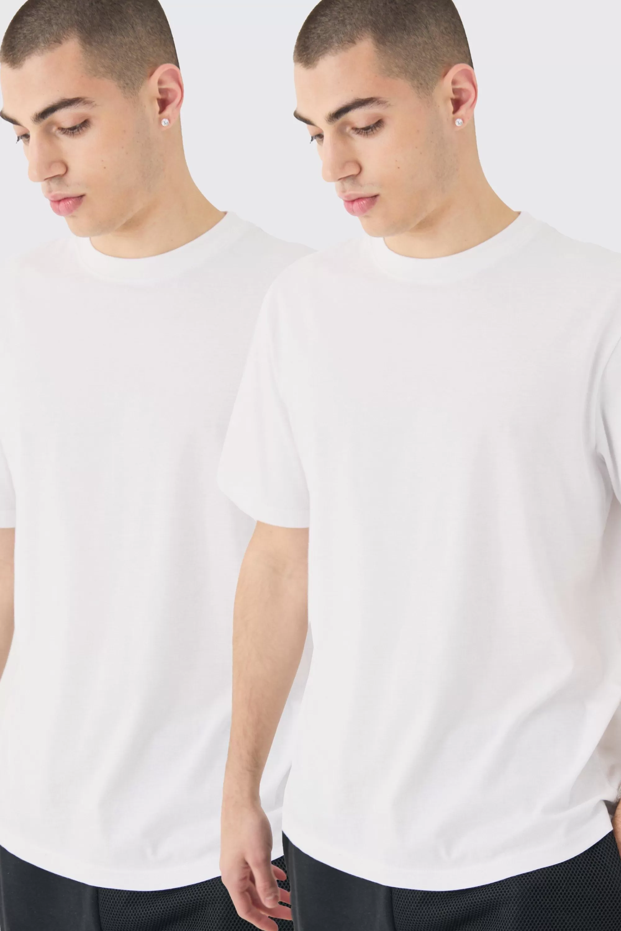 boohooMAN 2 Pack Basic T-shirt | UK white Cheap