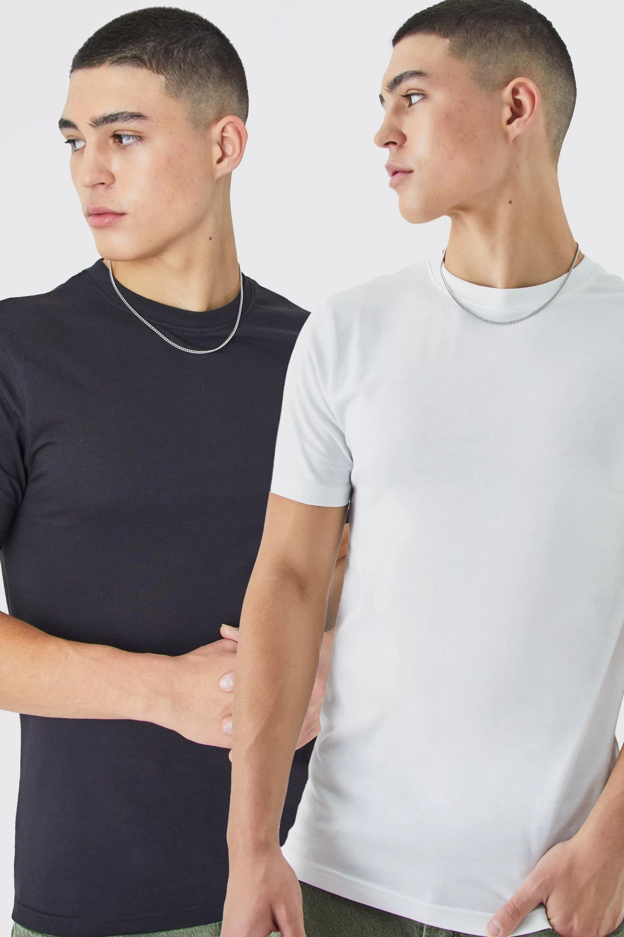 boohooMAN 2 Pack Muscle Fit T-shirt | UK multi Outlet