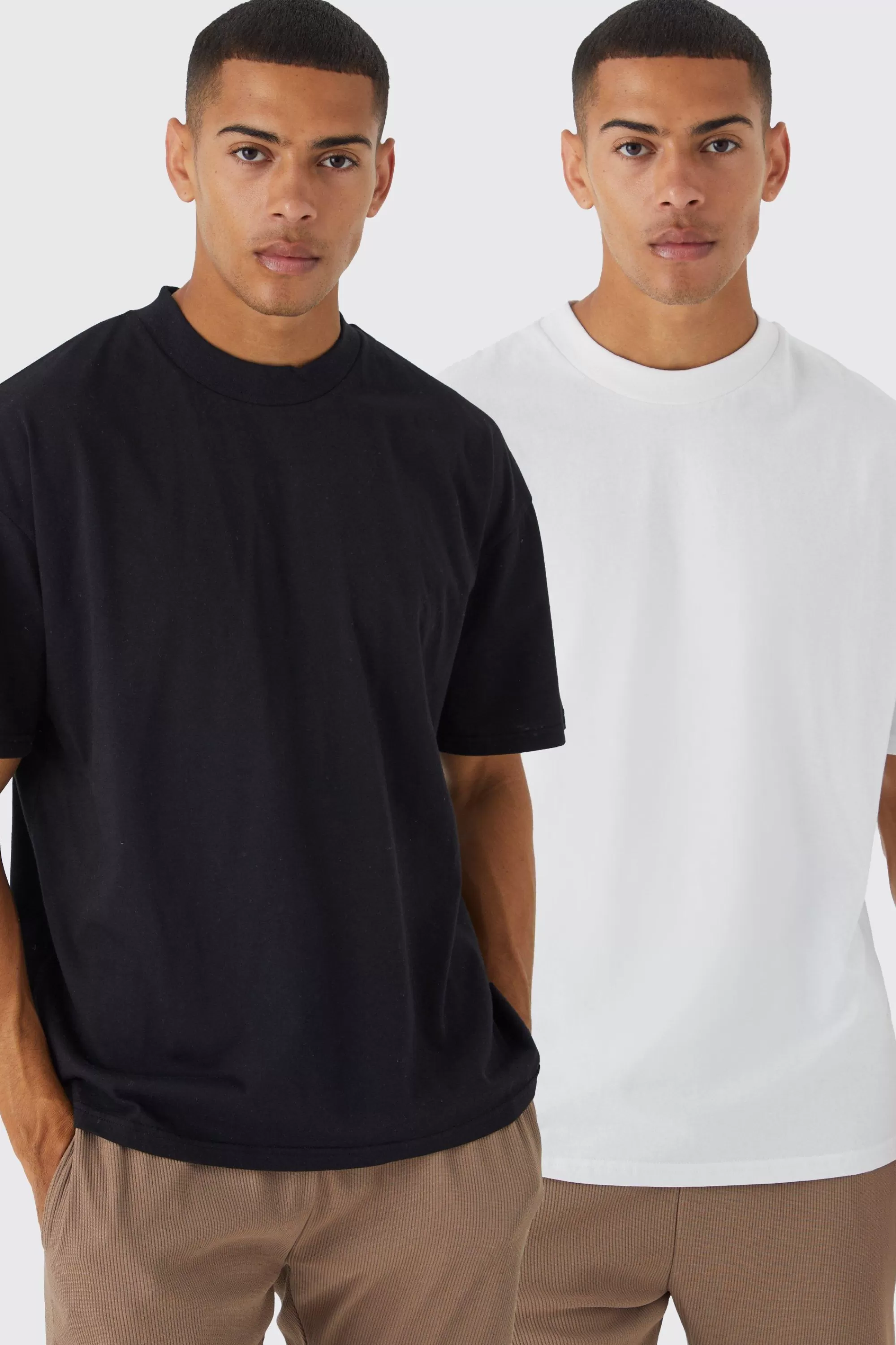 boohooMAN 2 Pack Oversized Heavy Weight T-shirt | UK black Store