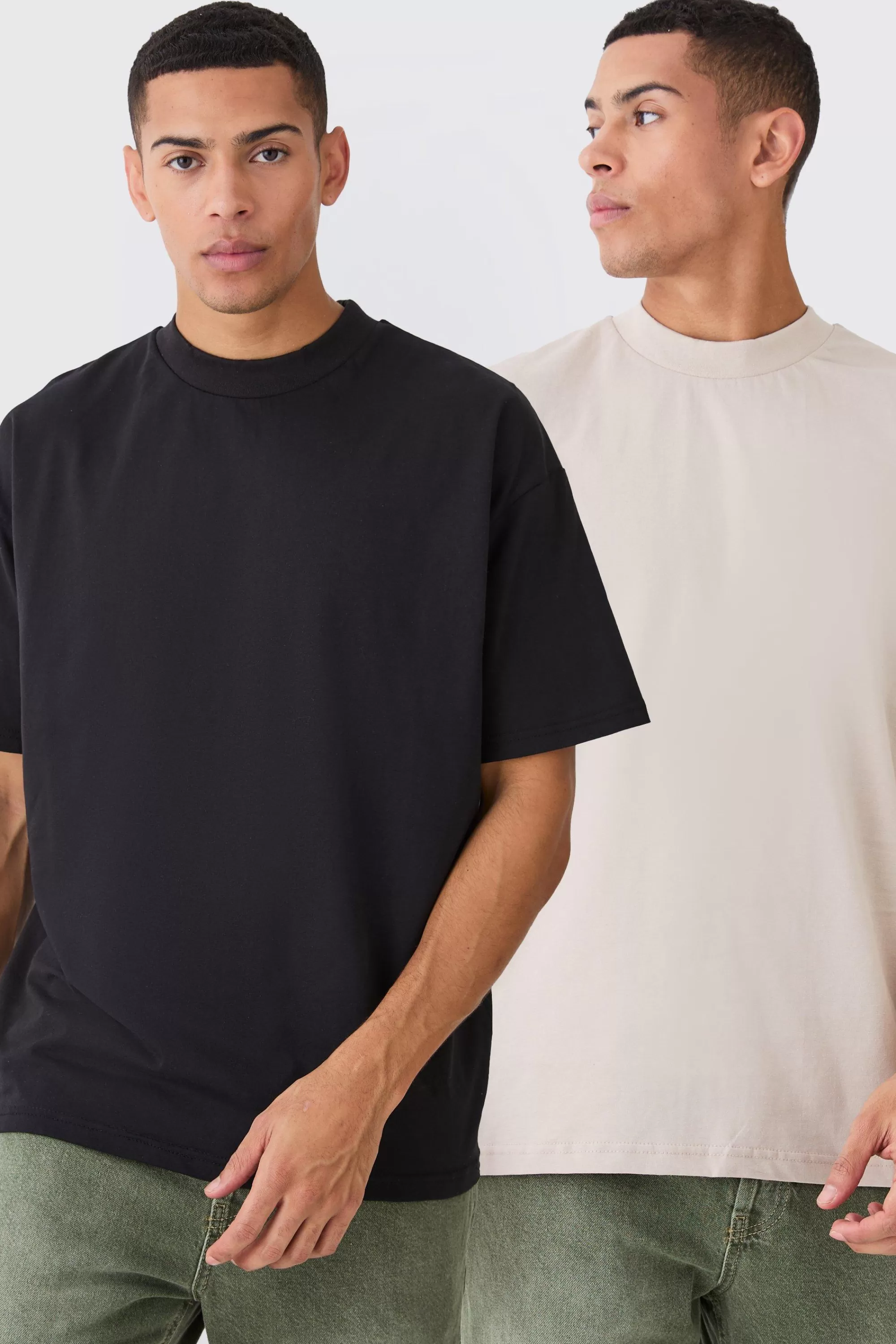 boohooMAN 2 Pack Oversized Heavyweight T-shirts | UK multi Discount
