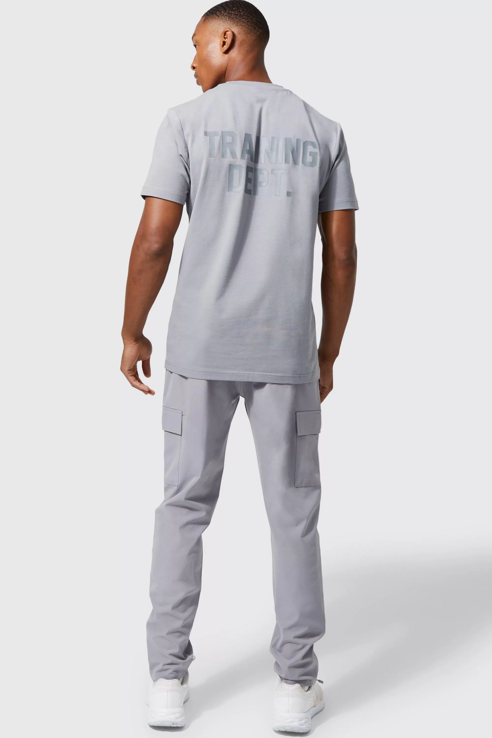 boohooMAN Active Training Dept Performance Slim T-shirt | UK light grey Outlet