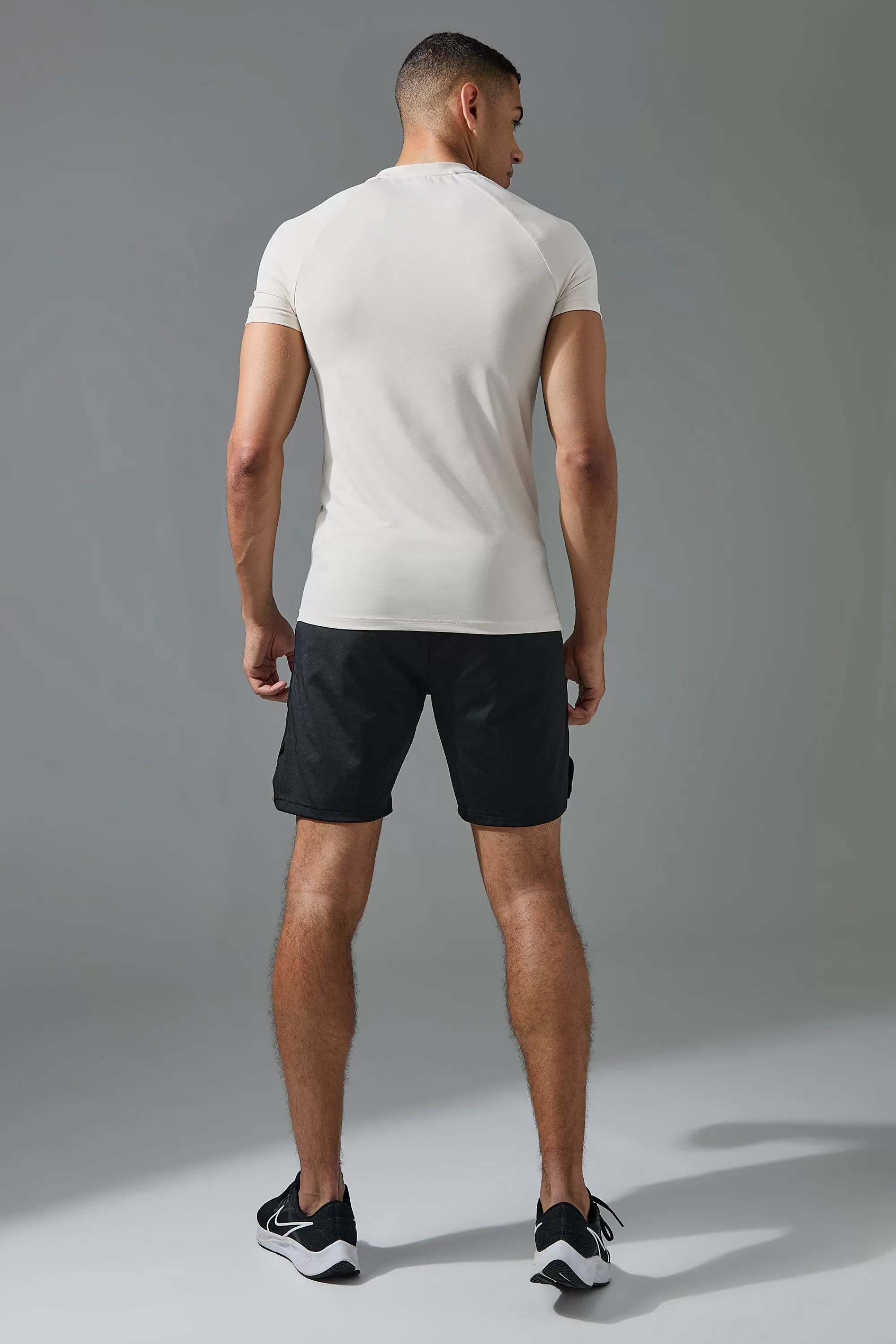 boohooMAN Active Training Dept Raglan Muscle Fit T-shirt | UK ecru Sale