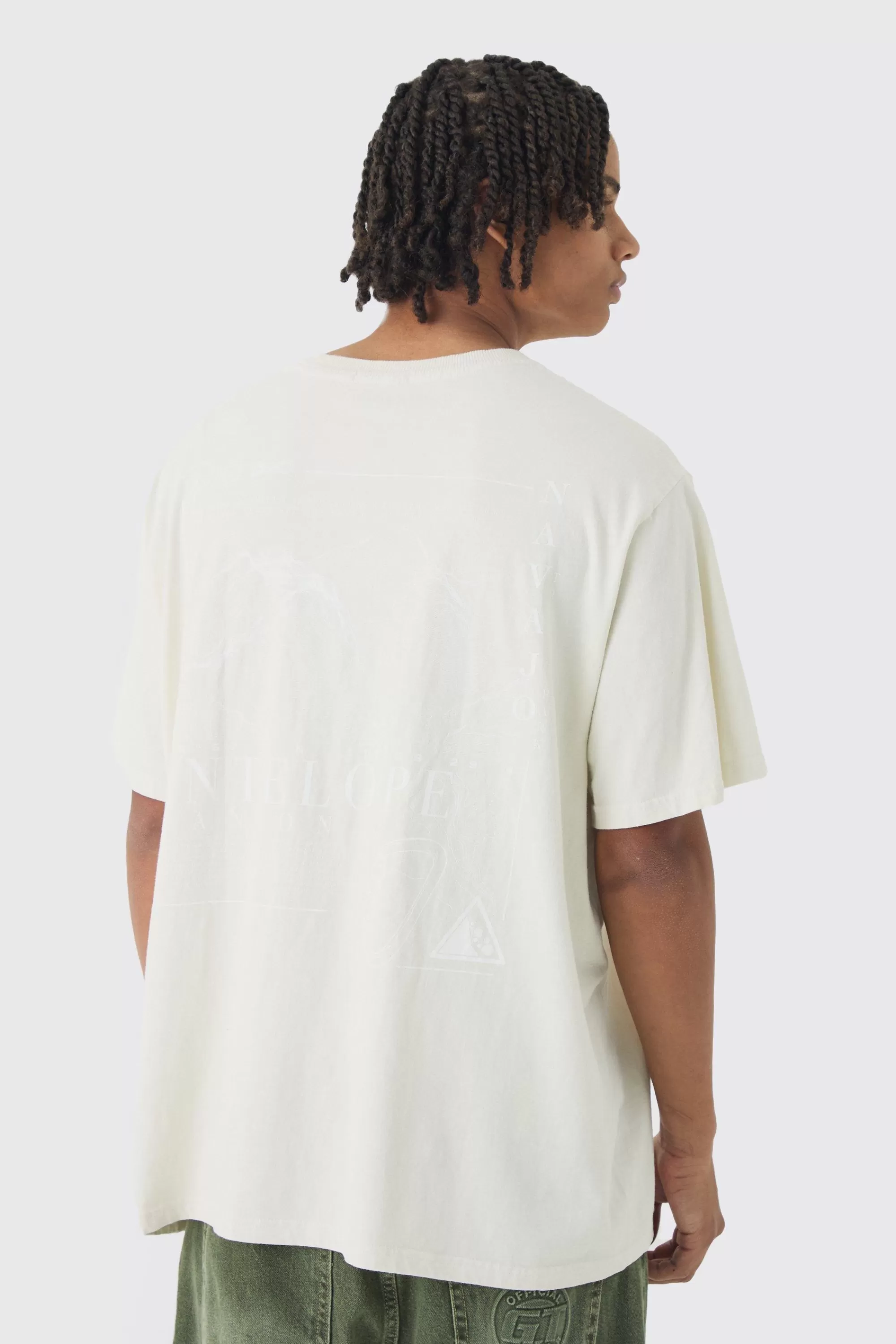boohooMAN Antelope Print T-Shirt | UK stone Hot