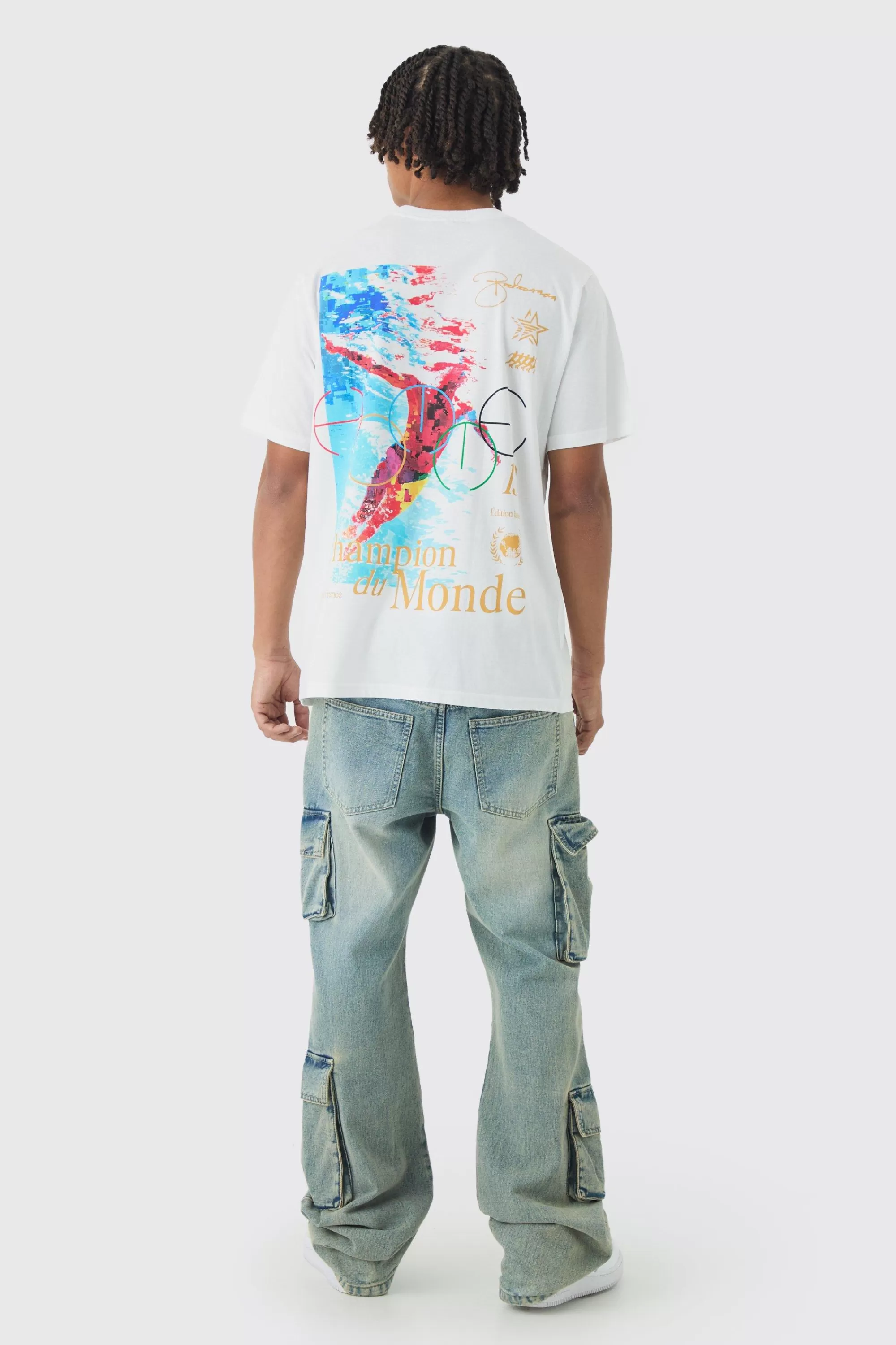 boohooMAN Athlete Printed T-Shirt | UK white Cheap