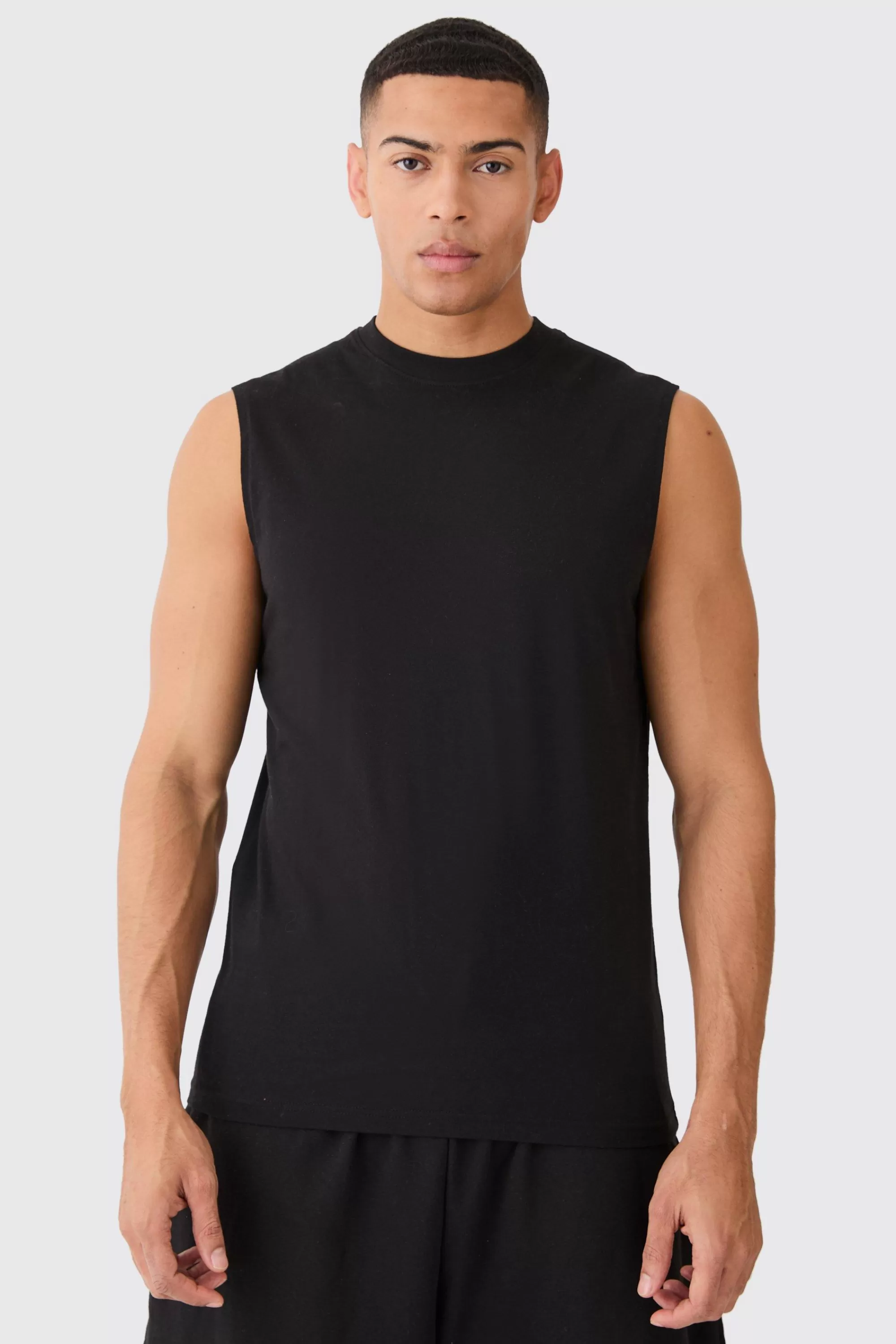 boohooMAN Basic Man Dash Tank | UK black Store