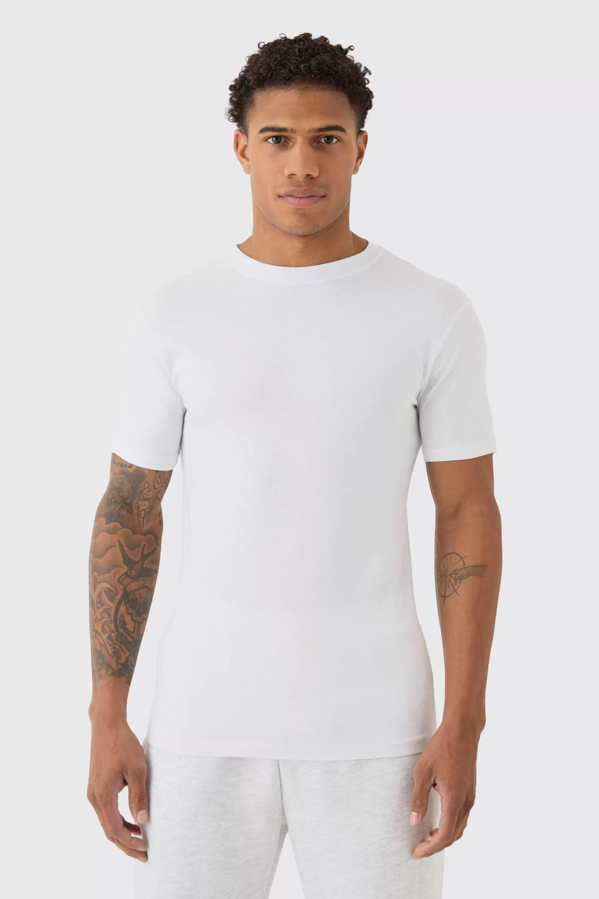 boohooMAN Basic Muscle Fit T-shirt | UK white Best