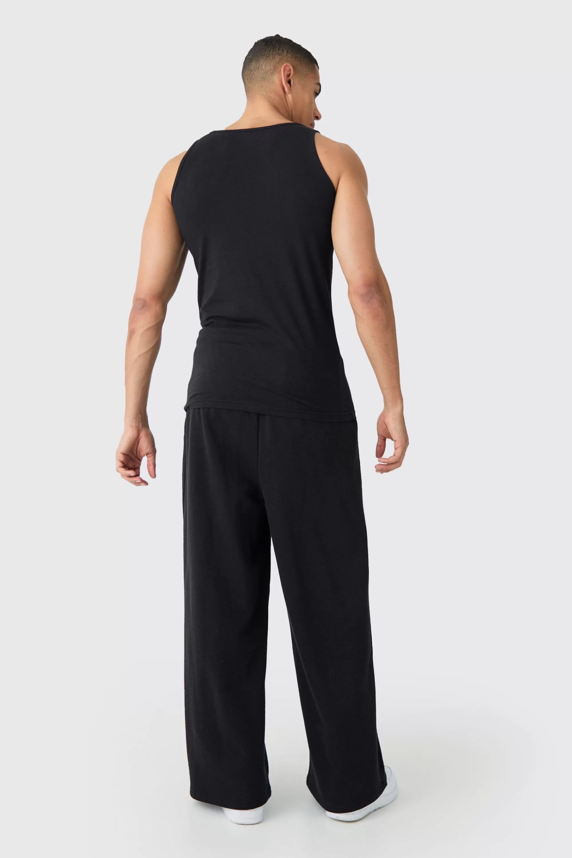 boohooMAN Basic Muscle Fit Vest | UK black Fashion