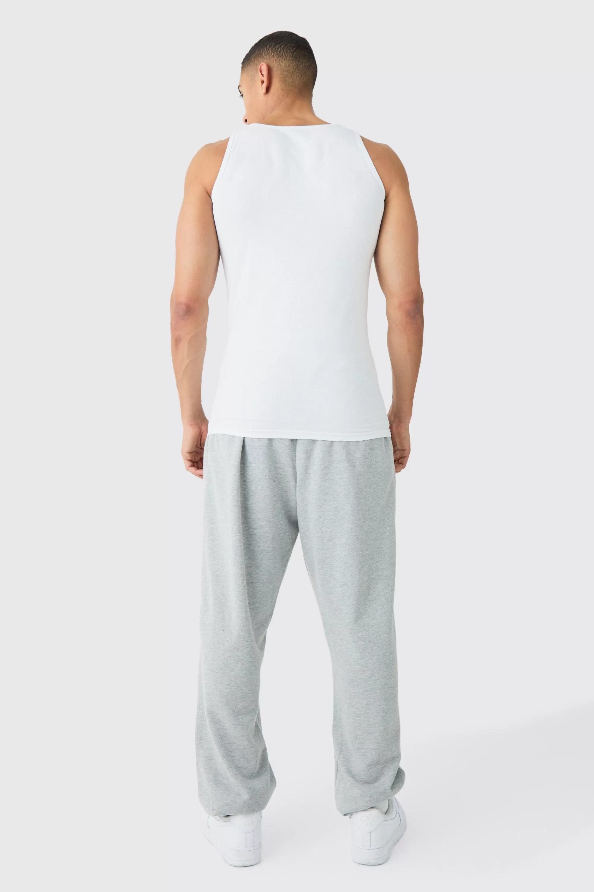 boohooMAN Basic Muscle Fit Vest | UK white Fashion