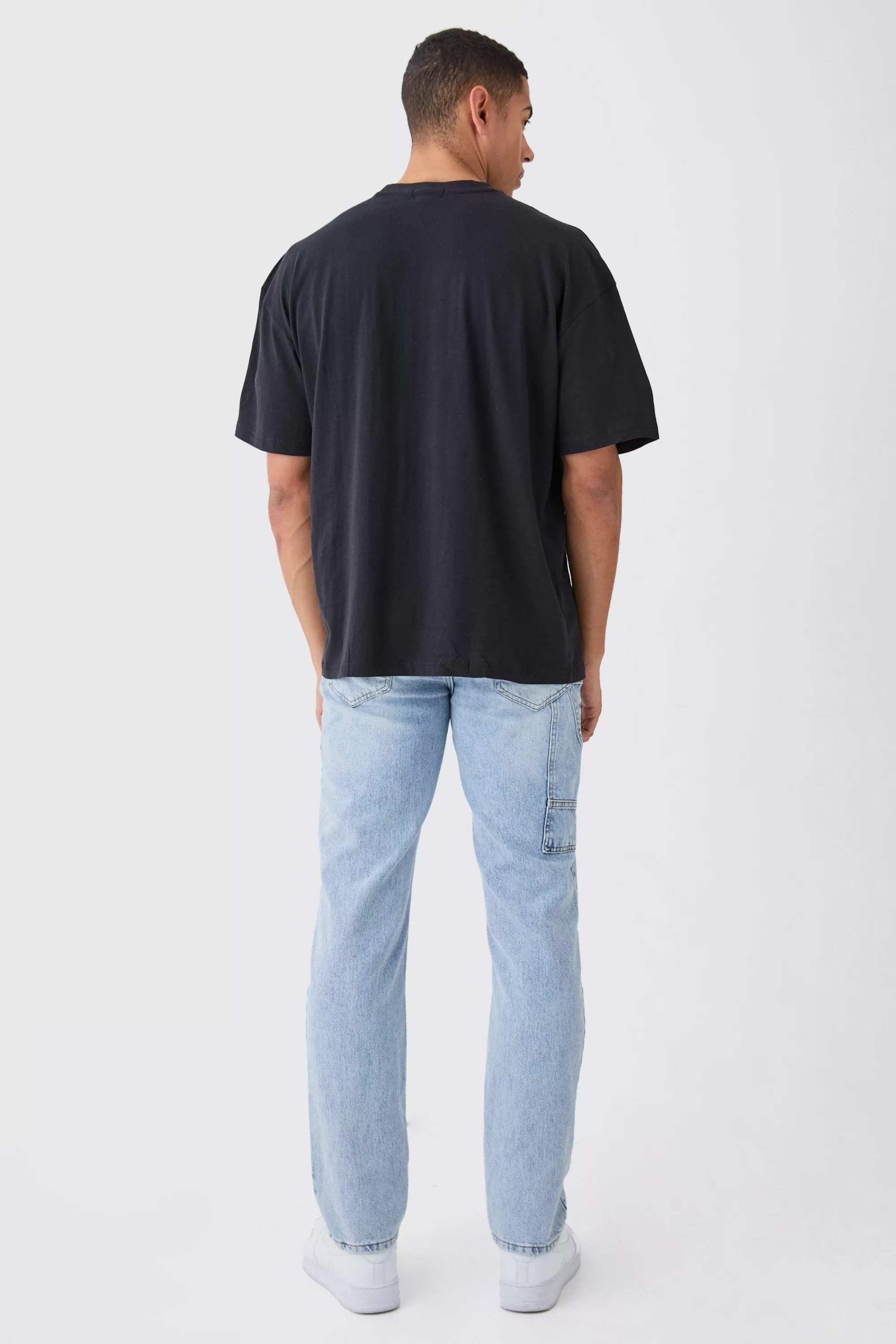 boohooMAN Basic Oversized Crew Neck T-shirt | UK black Clearance