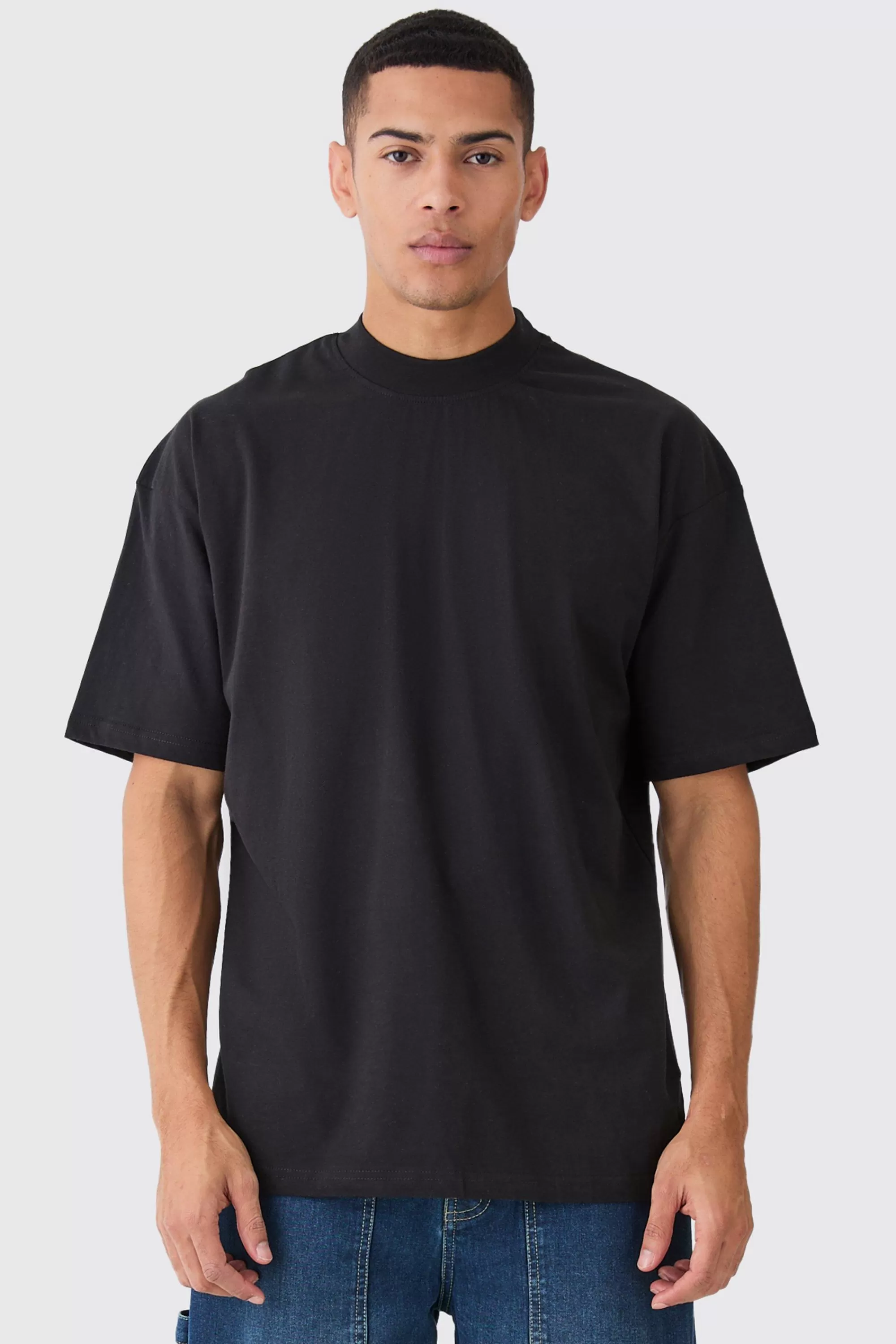 boohooMAN Basic Oversized Extended Neck T-shirt | UK black Hot