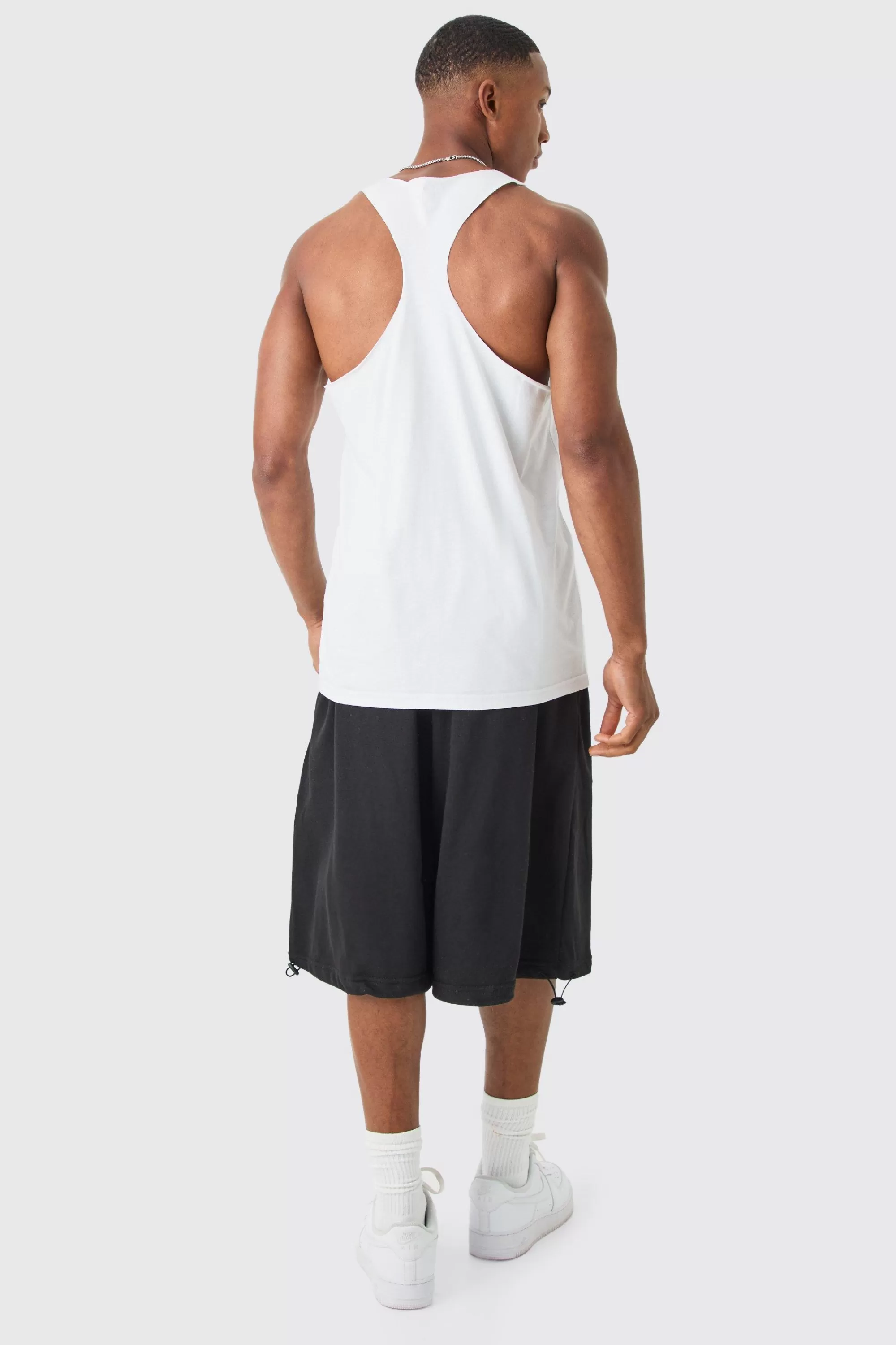 boohooMAN Basic Racer Back Vest | UK white Outlet