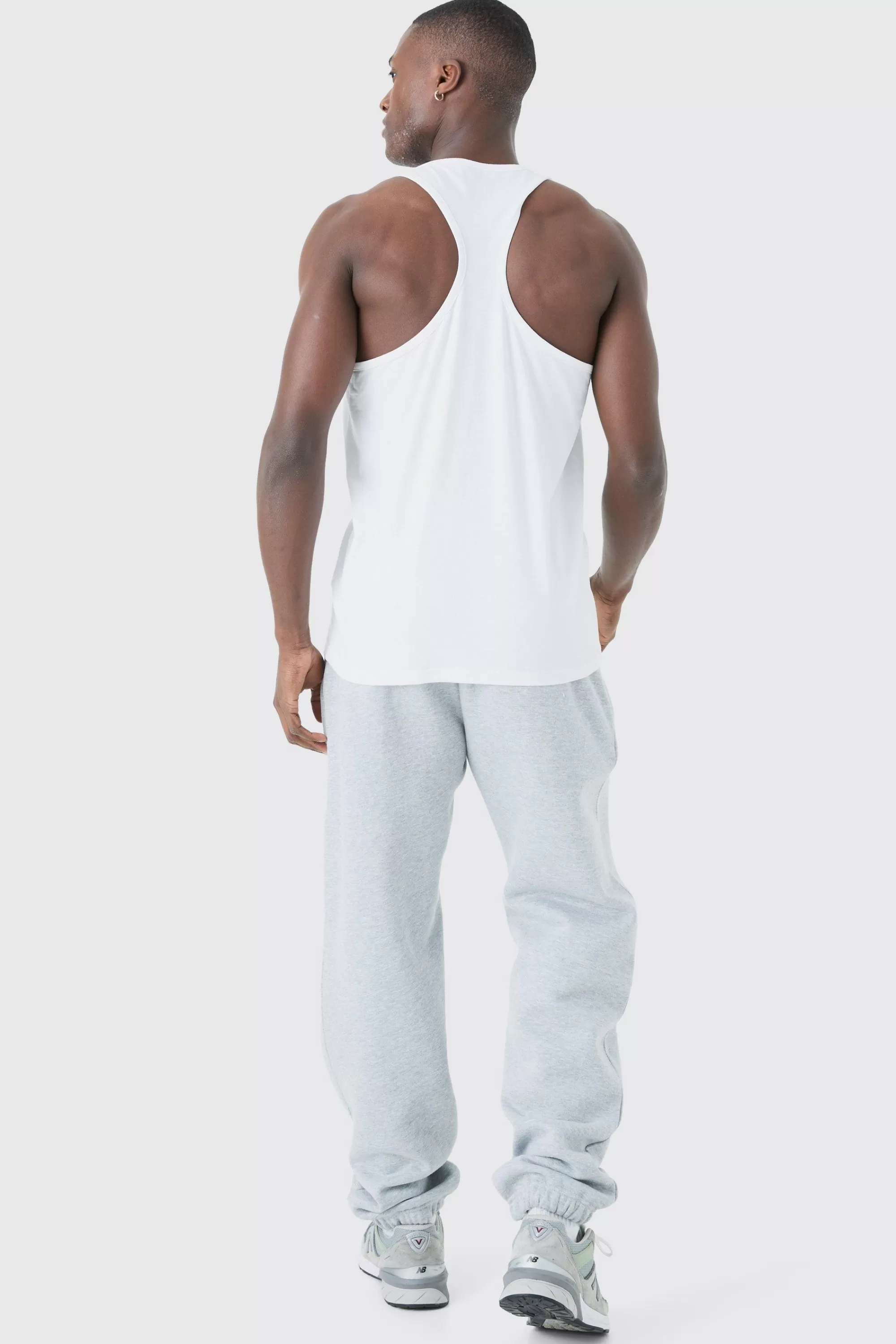 boohooMAN Basic Racer Back Vest | UK white Sale