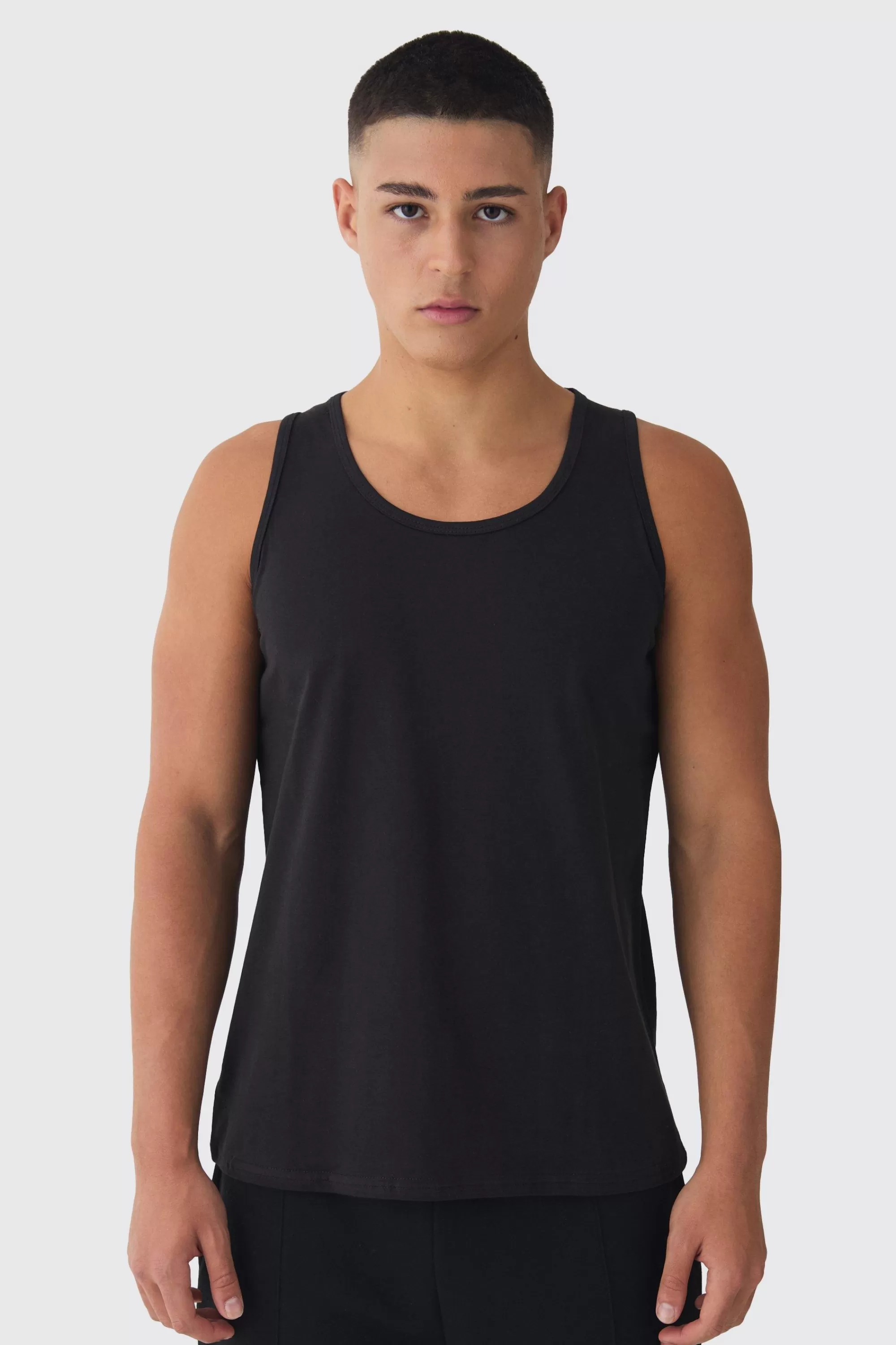 boohooMAN Basic Vest | UK black Best Sale