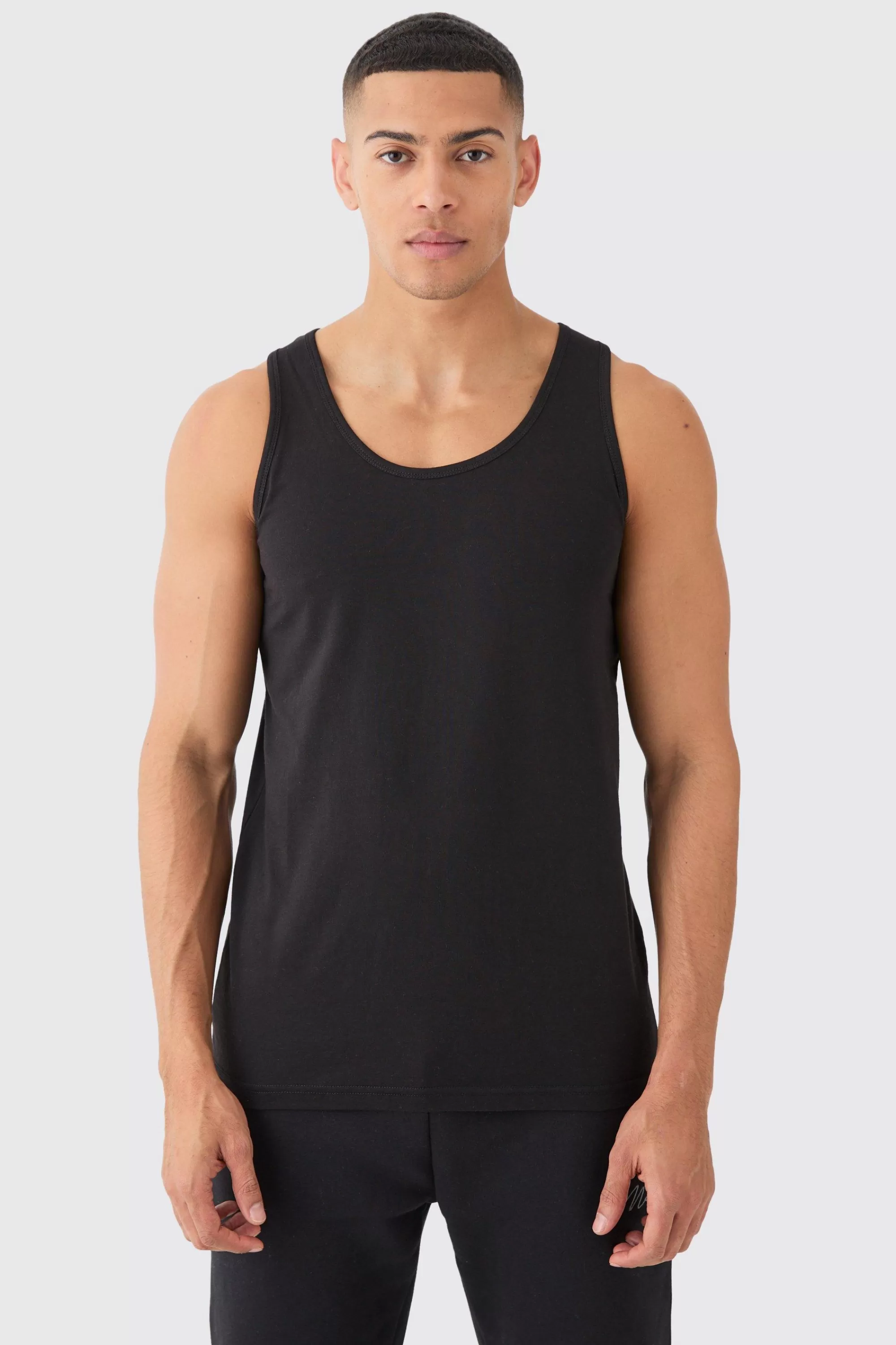 boohooMAN Basic Vest | UK black Sale