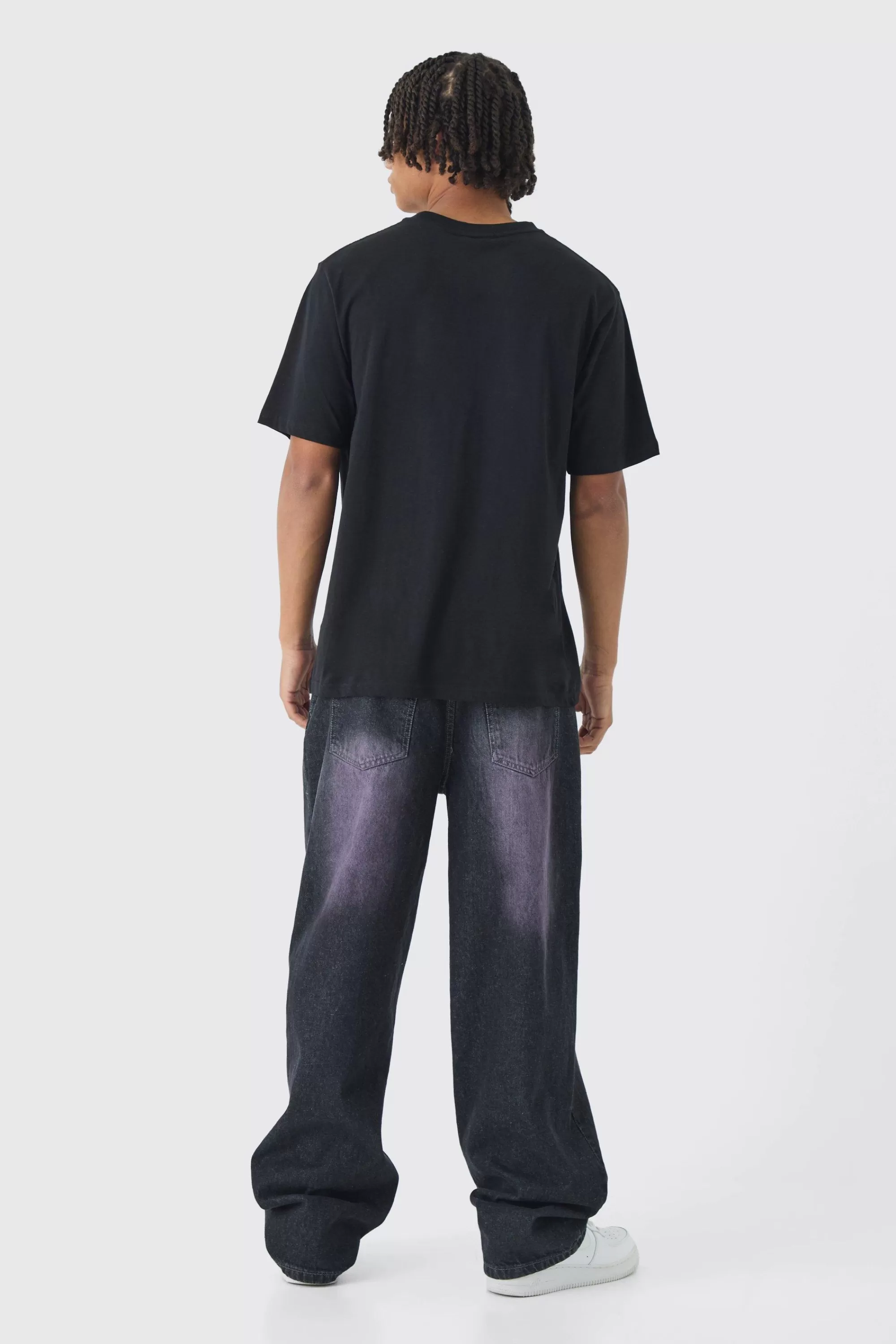boohooMAN Blurred Gothic Print T-Shirt | UK black Discount